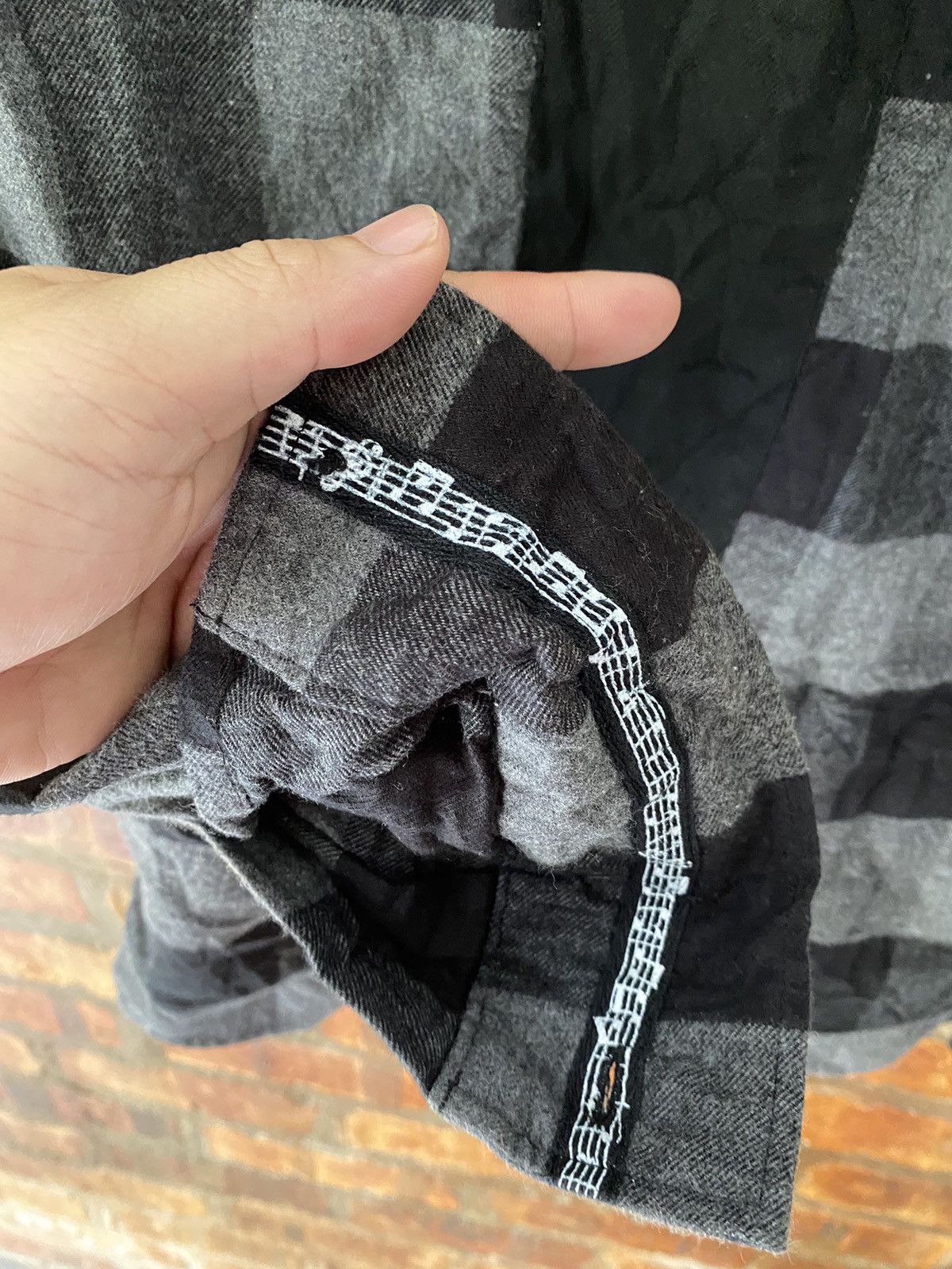 Number (N)ine Cross Black check wool blend Size US M / EU 48-50 / 2 - 7 Thumbnail