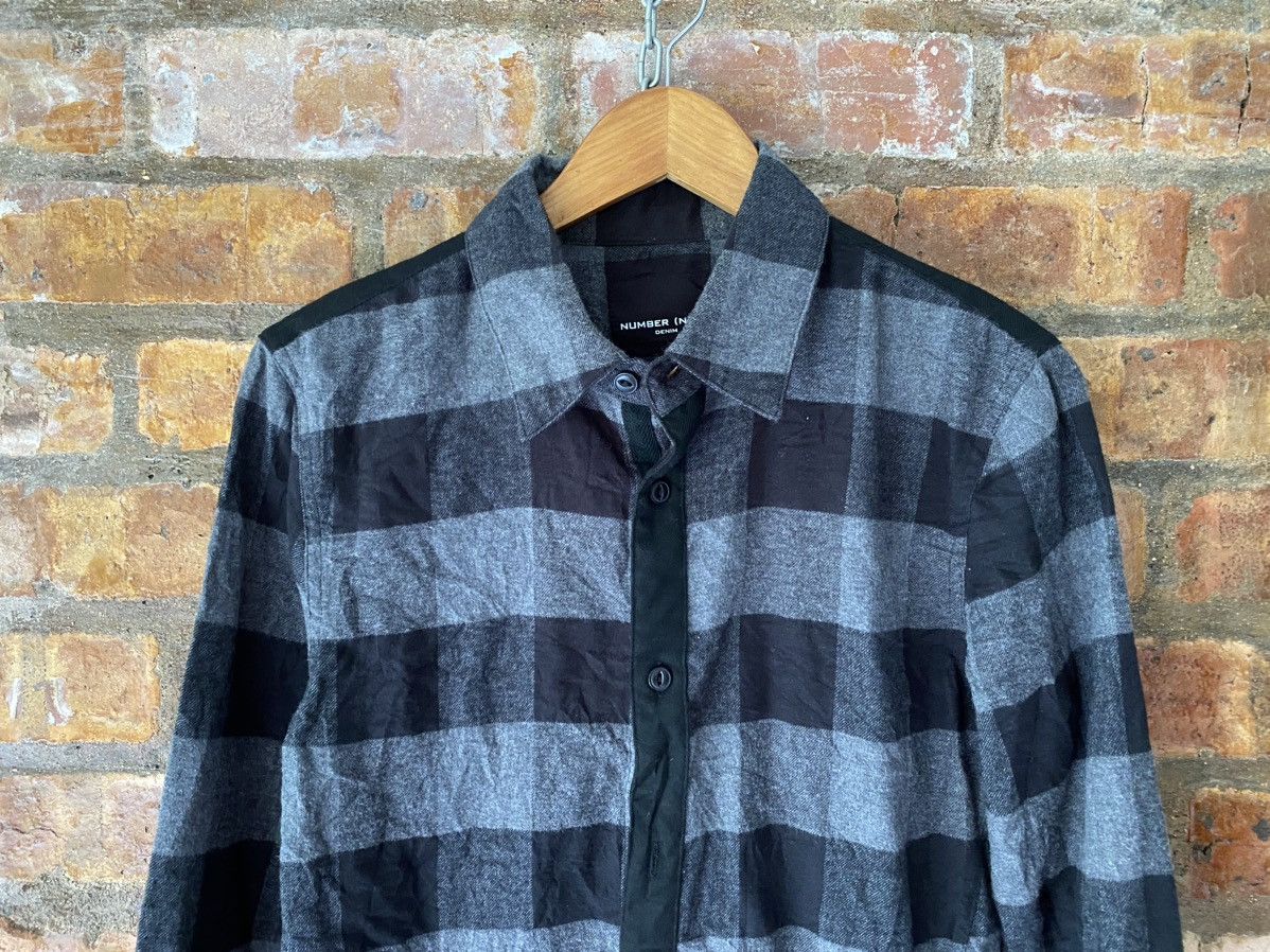 Number (N)ine Cross Black check wool blend Size US M / EU 48-50 / 2 - 3 Thumbnail