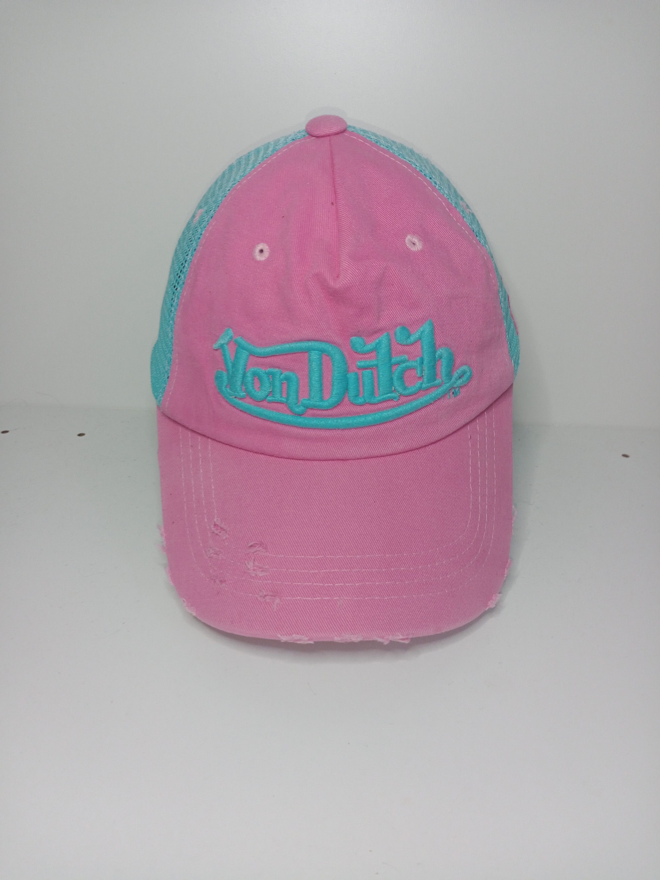 Von Dutch Vtg Von Dutch x Embroidered Logo x Ripped Trucker Snapback Size ONE SIZE - 1 Thumbnail