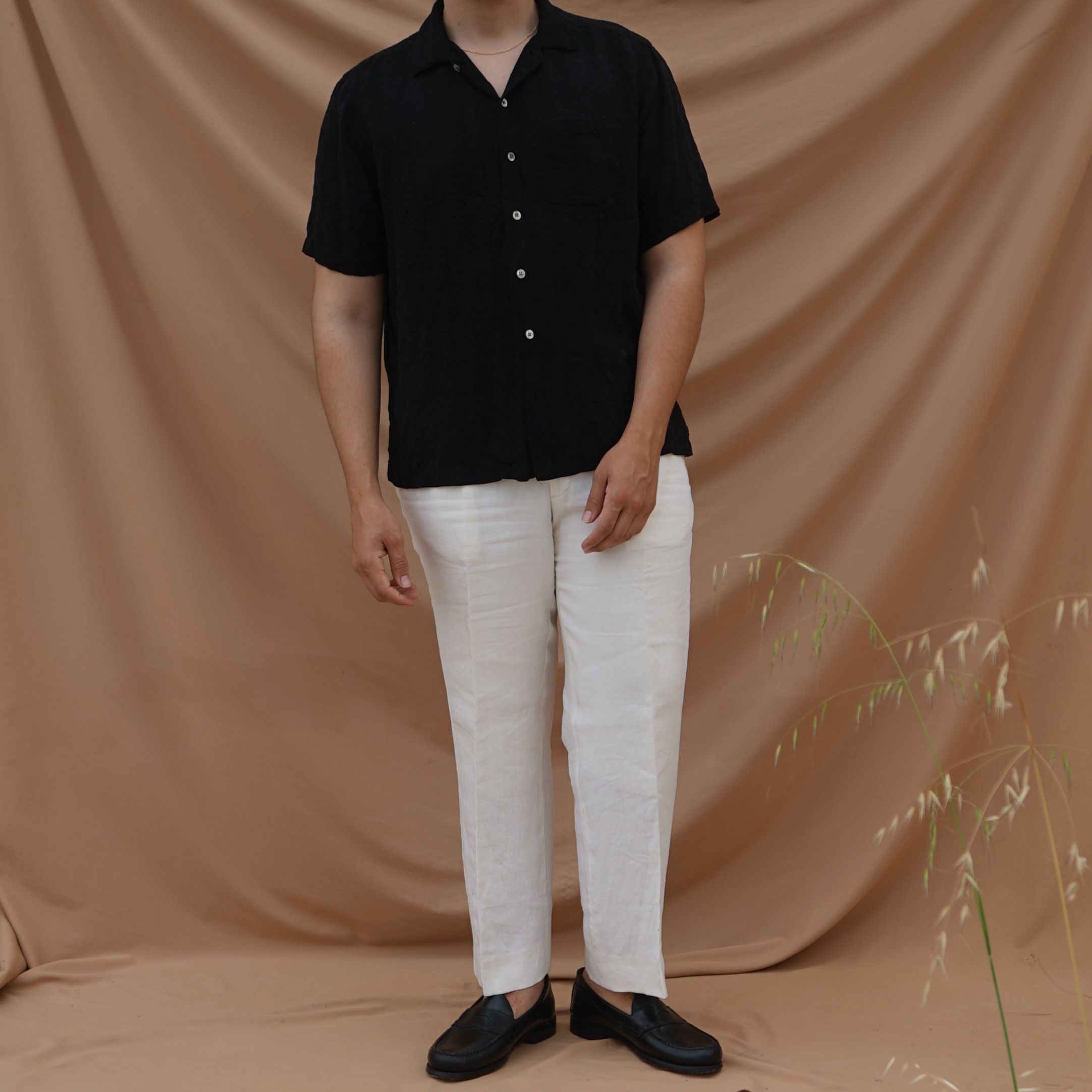 Brandini PURE SILK BLACK SHIRT Size US L / EU 52-54 / 3 - 3 Thumbnail