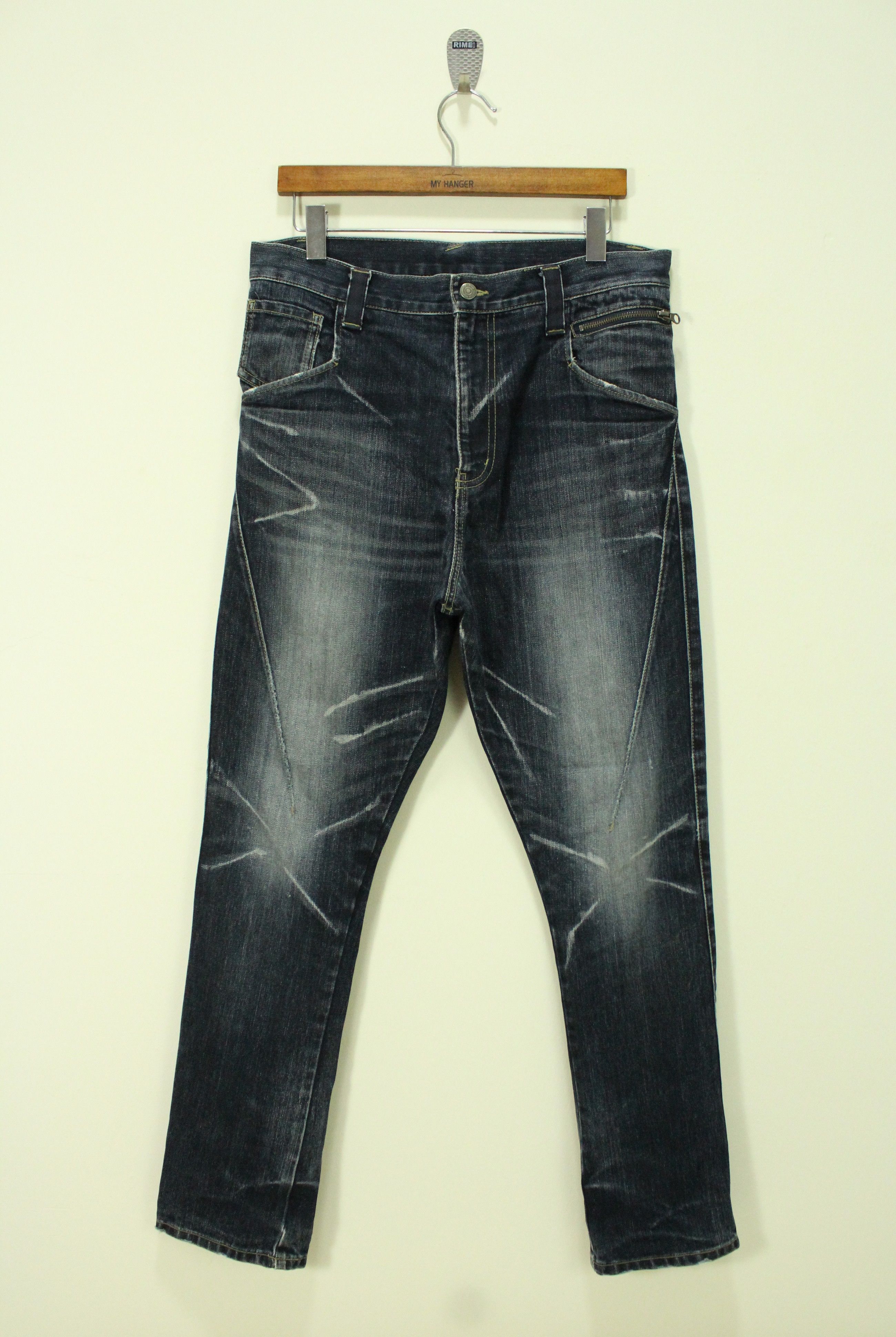 Marithe + Francois Girbaud Asymmetrical PPFM Denim Jeans Drop Crotch Size US 33 - 1 Thumbnail