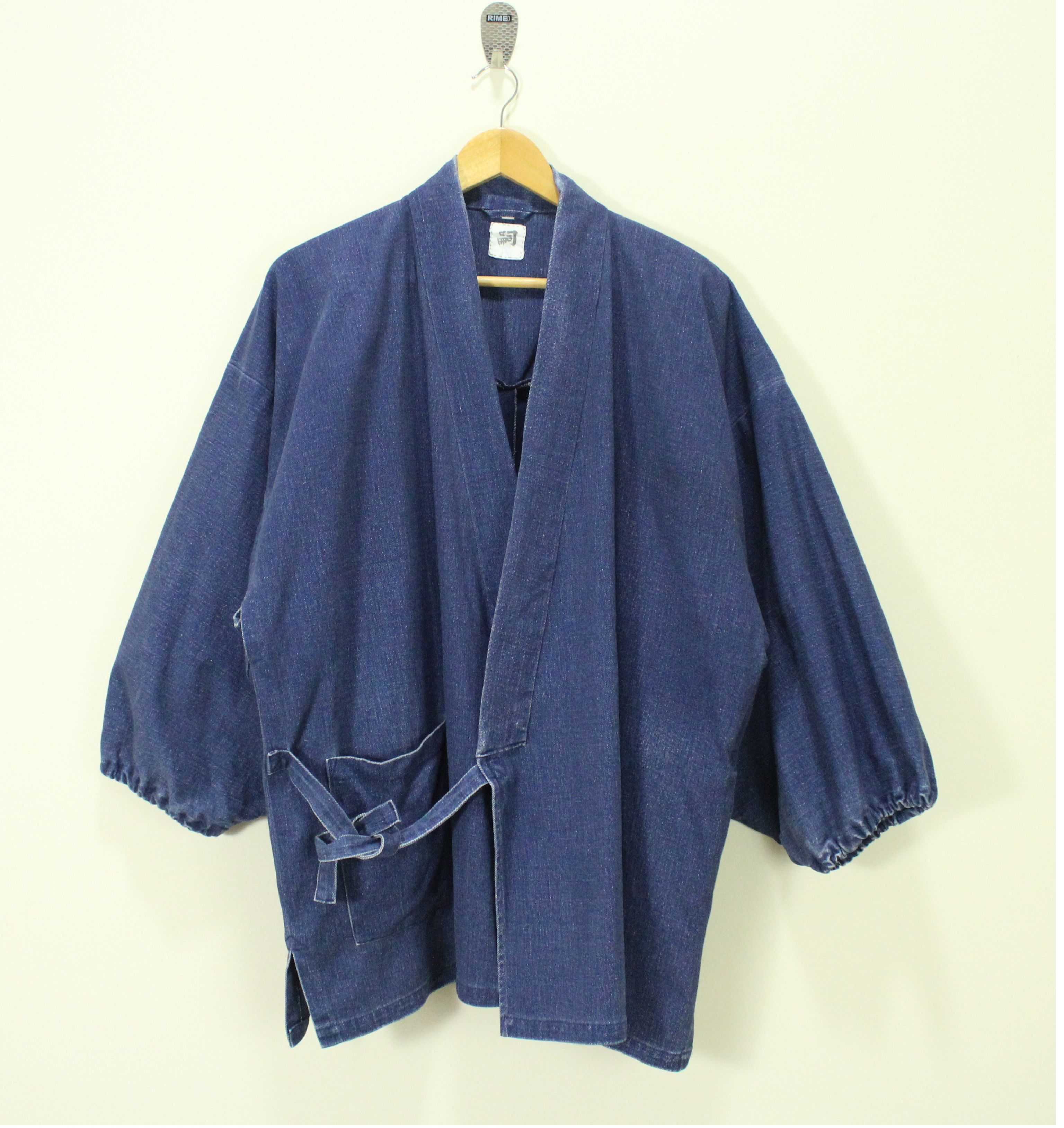 Japanese Brand Vintage KIMONO Jacket Cardigan Denim Indigo Samurai Size US M / EU 48-50 / 2 - 3 Thumbnail