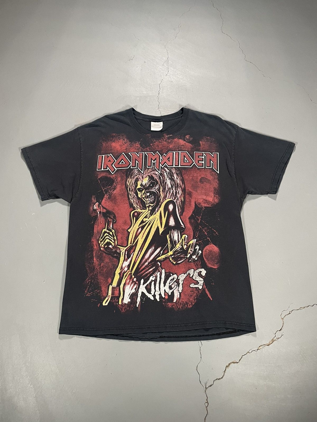 image of Band Tees x Iron Maiden Vintage 2000S Iron Maiden Killers Band Tee XL in Black, Men's