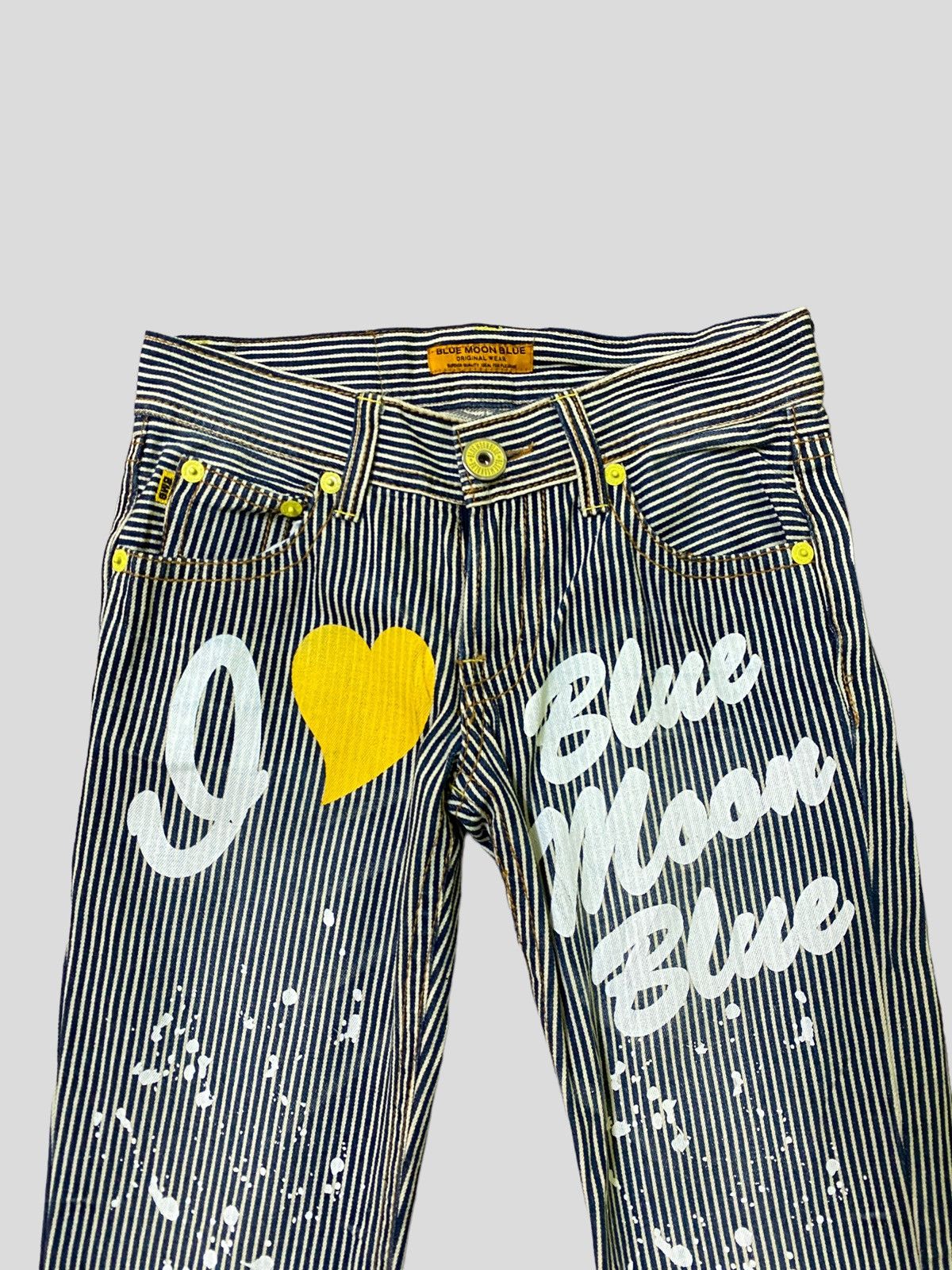 Vintage BLUE MOON BLUE Printed Paint Splash Low Rise Denim