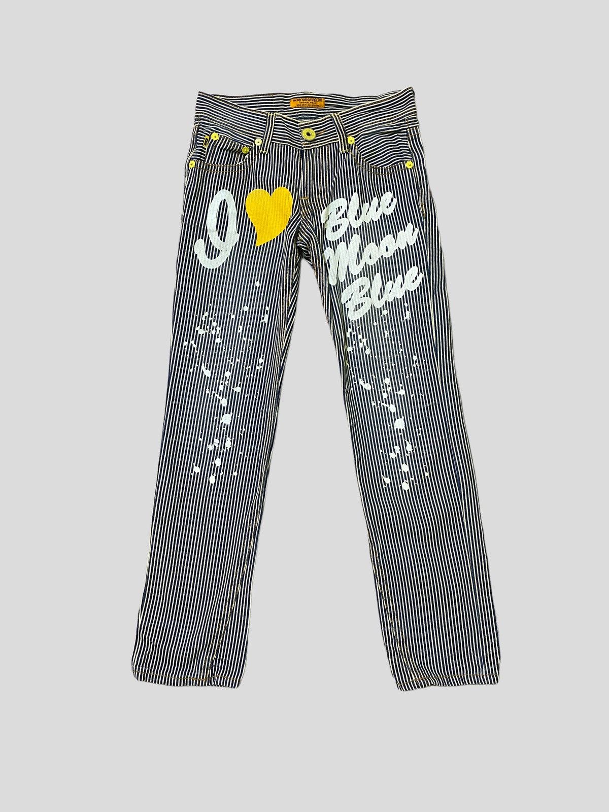 Vintage BLUE MOON BLUE Printed Paint Splash Low Rise Denim