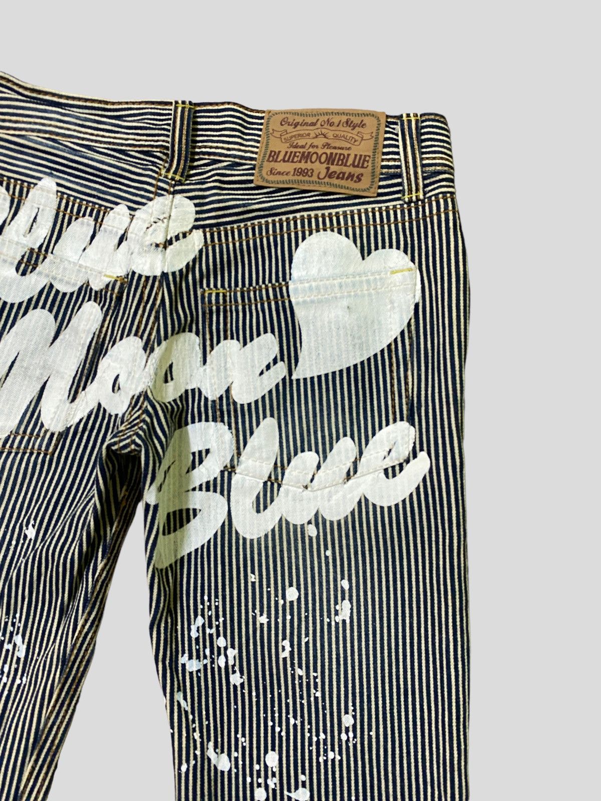 Vintage BLUE MOON BLUE Printed Paint Splash Low Rise Denim