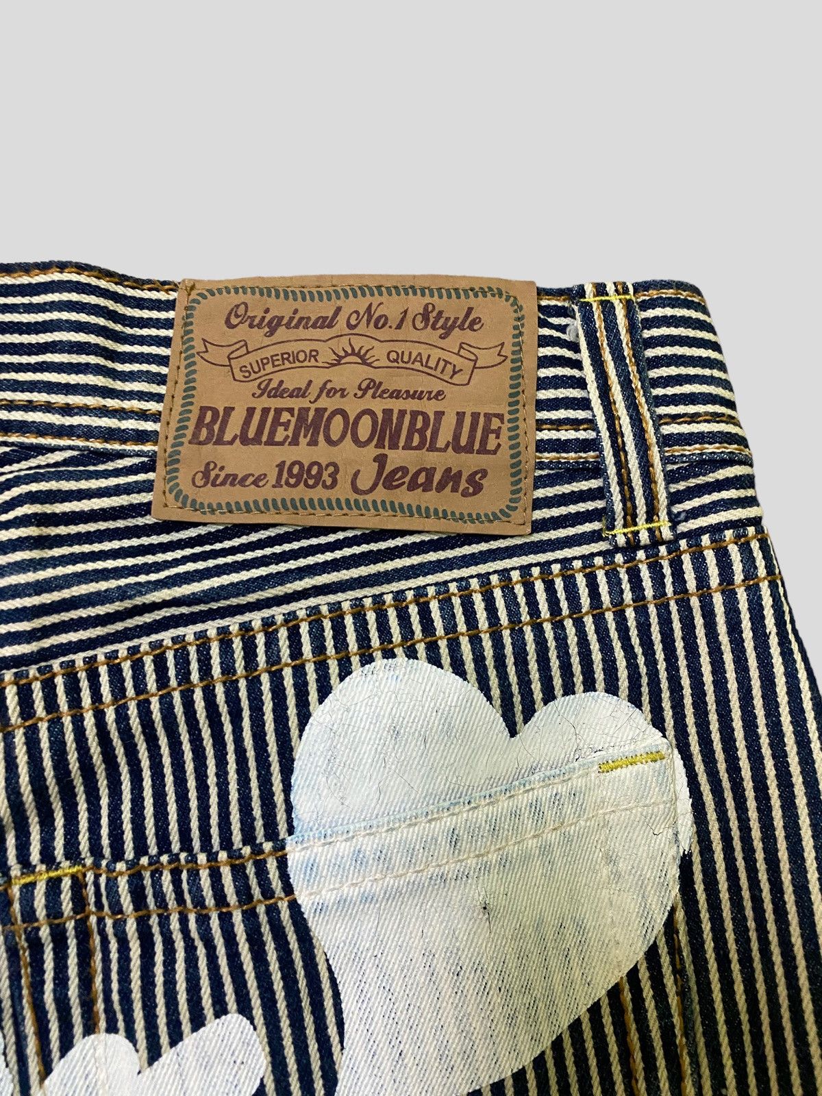 Vintage BLUE MOON BLUE Printed Paint Splash Low Rise Denim
