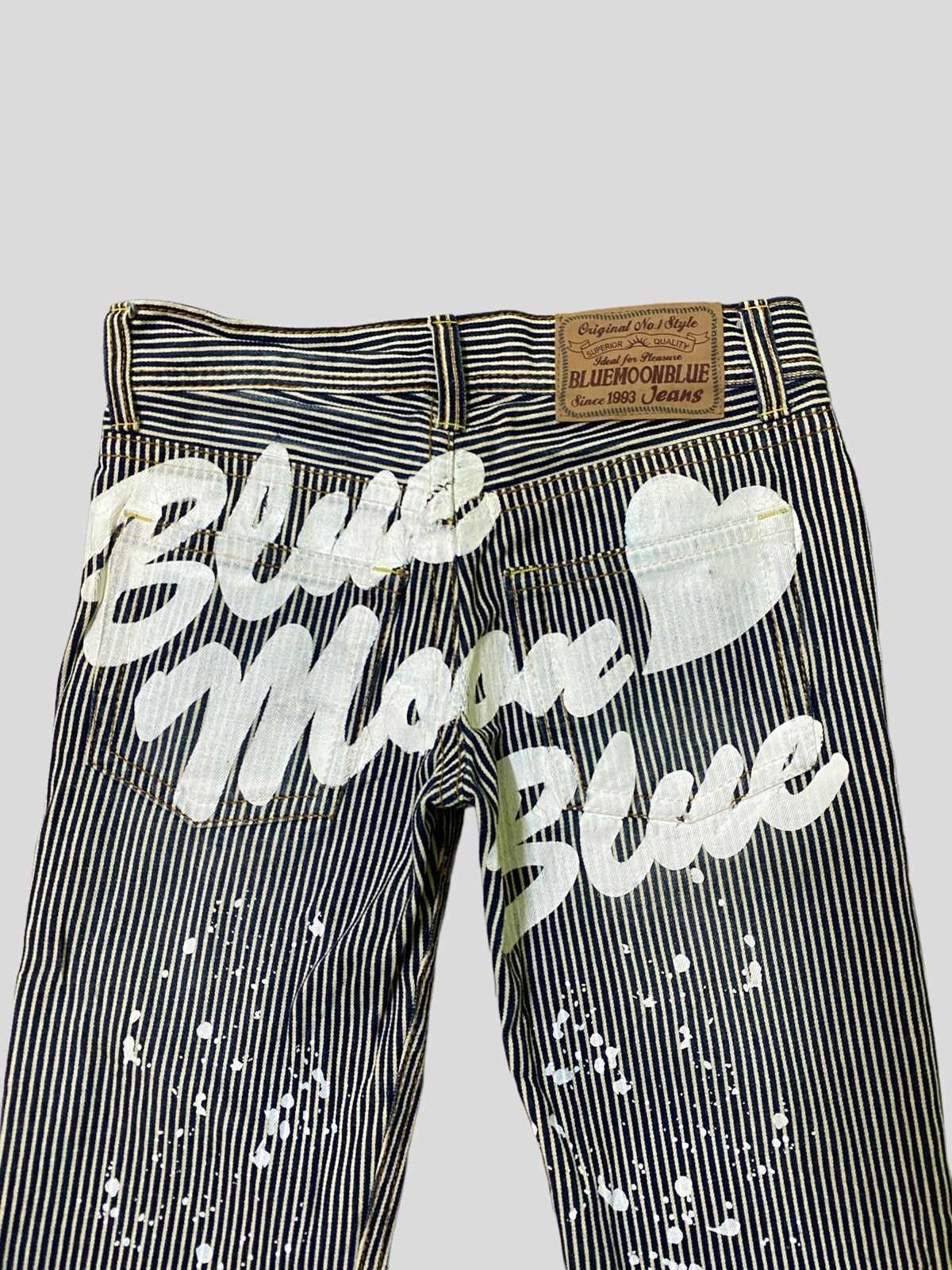 Vintage BLUE MOON BLUE Printed Paint Splash Low Rise Denim