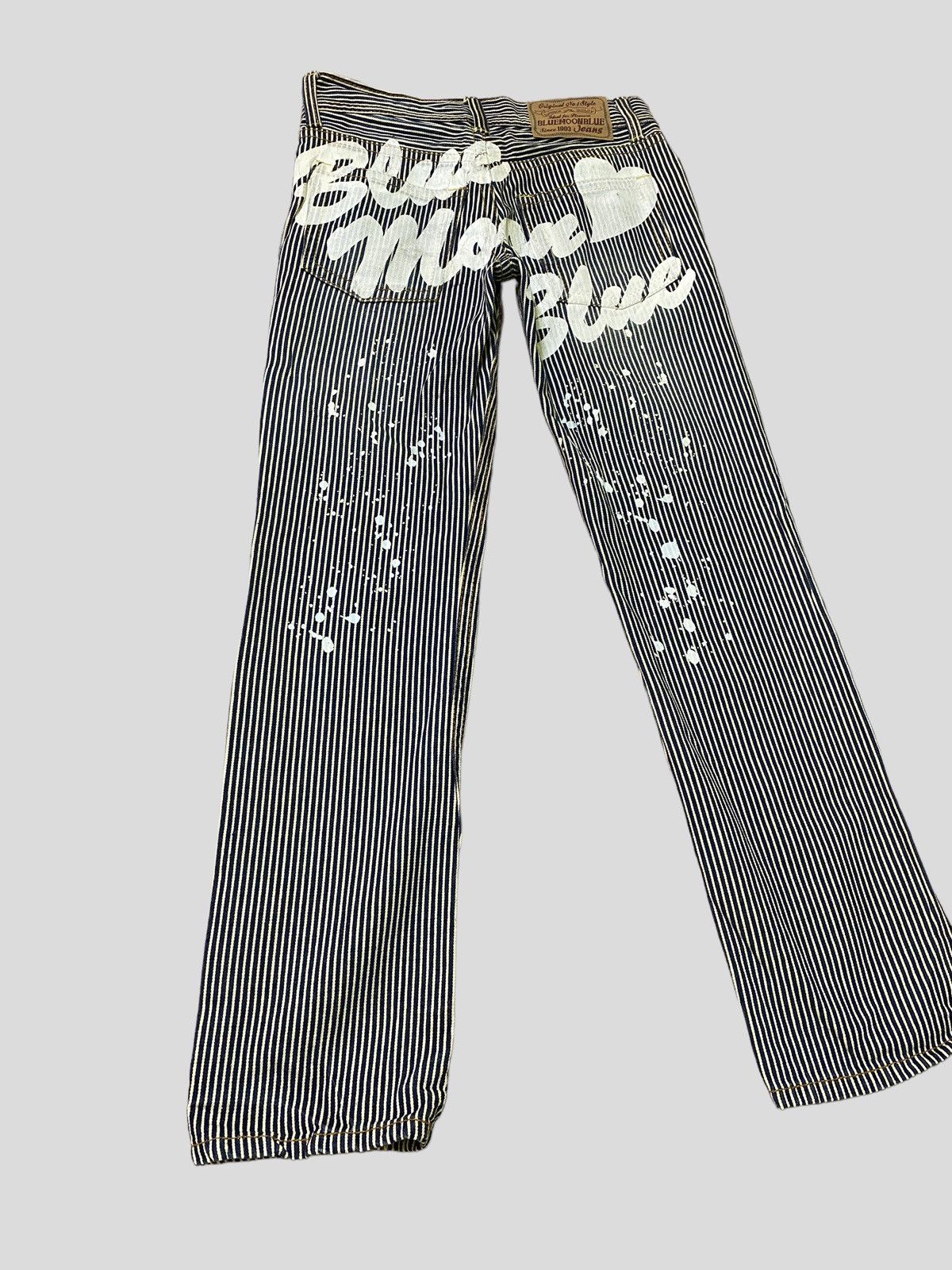 Vintage BLUE MOON BLUE Printed Paint Splash Low Rise Denim