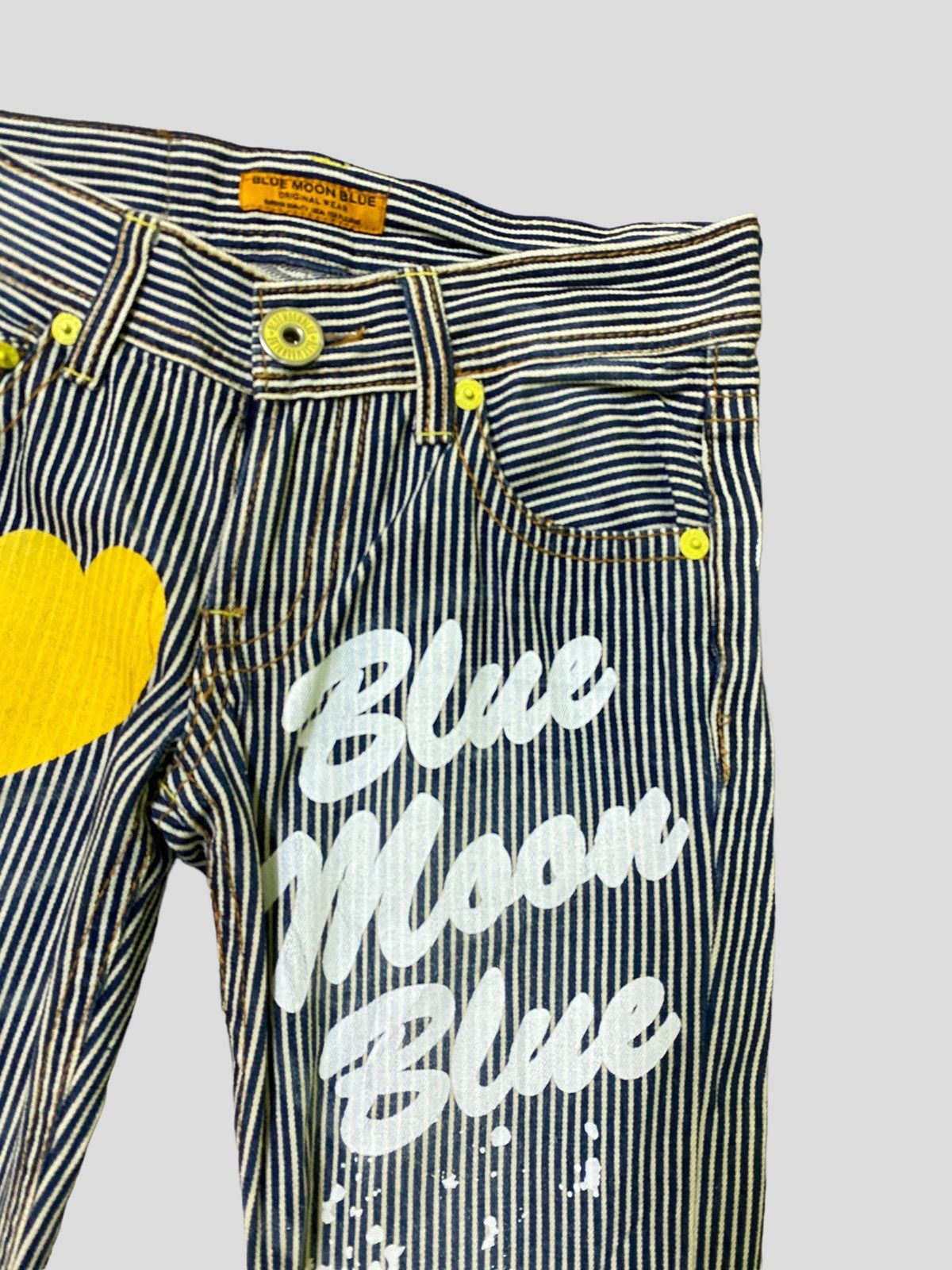 Vintage BLUE MOON BLUE Printed Paint Splash Low Rise Denim