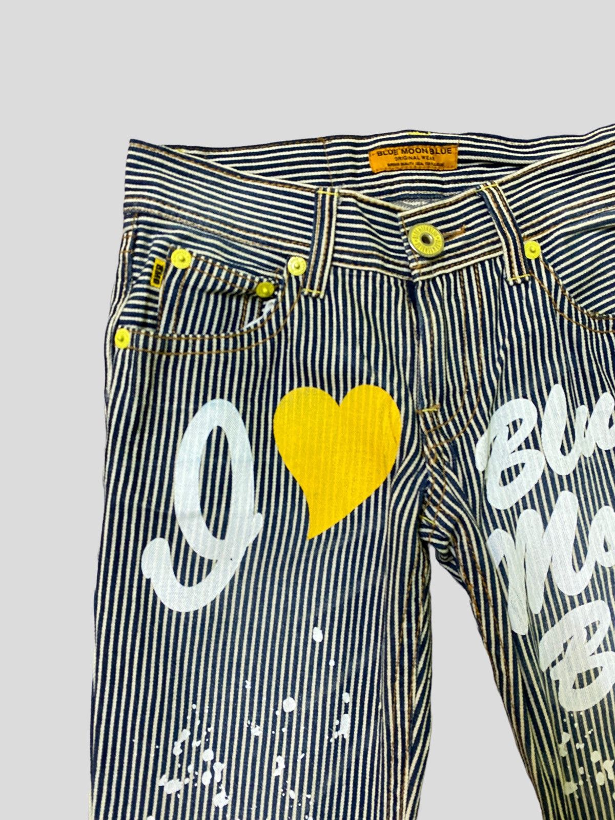 Vintage BLUE MOON BLUE Printed Paint Splash Low Rise Denim