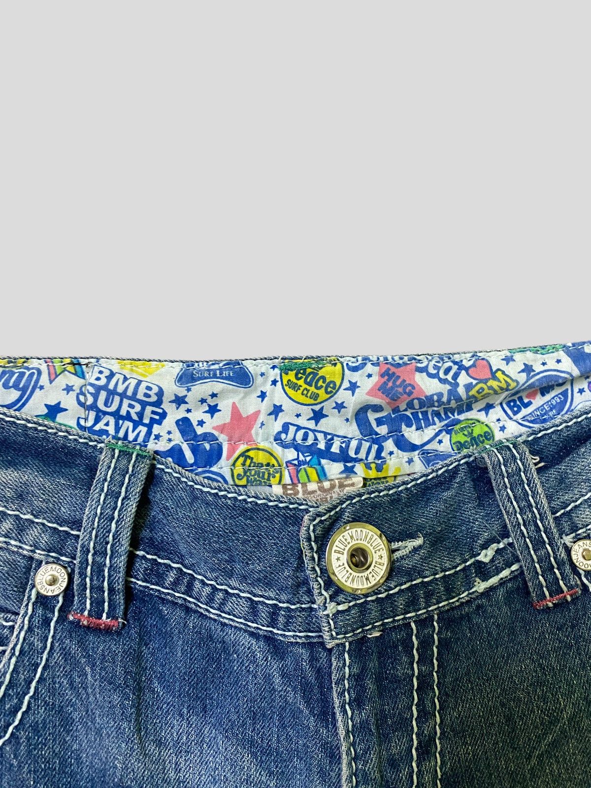 Japanese Brand Vintage BLUE MOON BLUE Patches Embroidered Low Rise Denim Size US 30 / EU 46 - 11 Thumbnail
