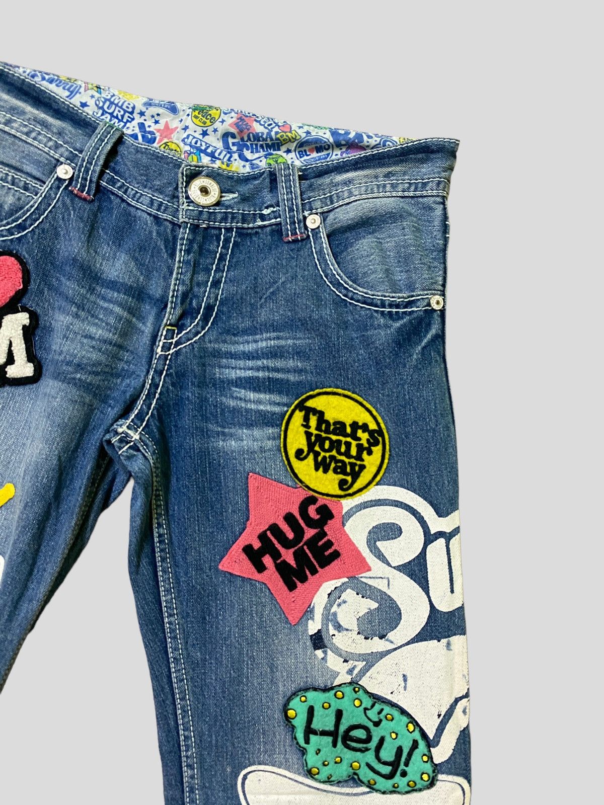 Japanese Brand Vintage BLUE MOON BLUE Patches Embroidered Low Rise Denim Size US 30 / EU 46 - 6 Thumbnail