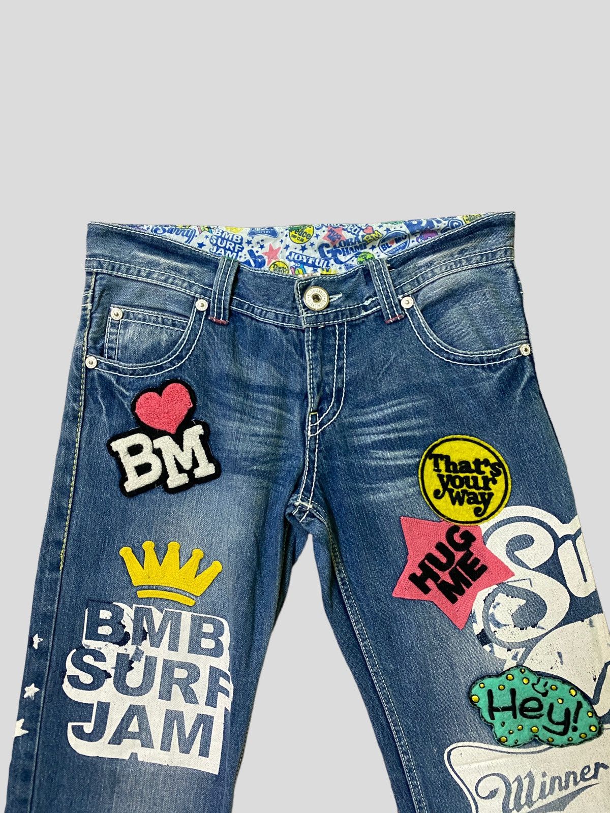 Japanese Brand Vintage BLUE MOON BLUE Patches Embroidered Low Rise Denim Size US 30 / EU 46 - 4 Thumbnail