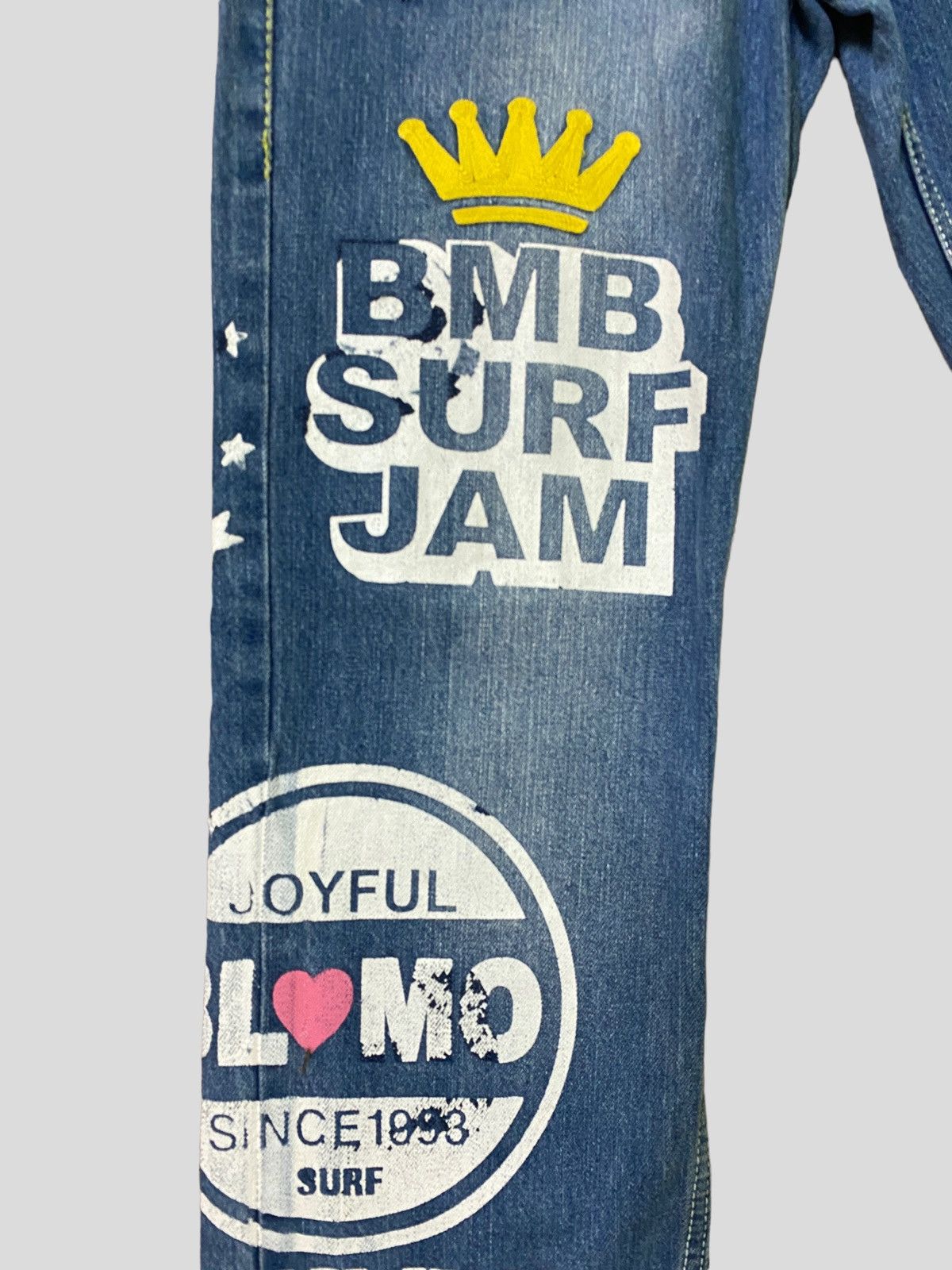 Japanese Brand Vintage BLUE MOON BLUE Patches Embroidered Low Rise Denim Size US 30 / EU 46 - 9 Thumbnail