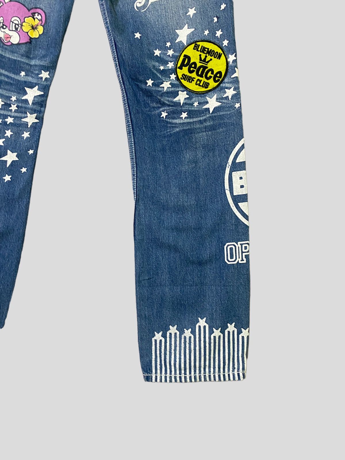 Japanese Brand Vintage BLUE MOON BLUE Patches Embroidered Low Rise Denim Size US 30 / EU 46 - 15 Thumbnail