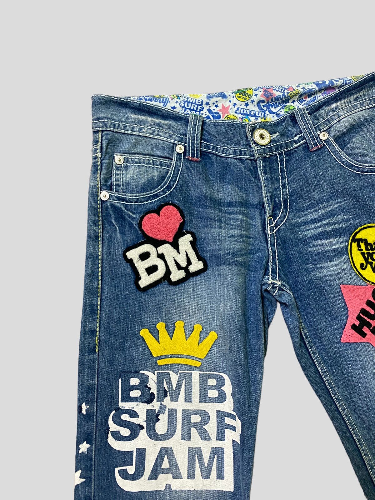 Japanese Brand Vintage BLUE MOON BLUE Patches Embroidered Low Rise Denim Size US 30 / EU 46 - 5 Thumbnail