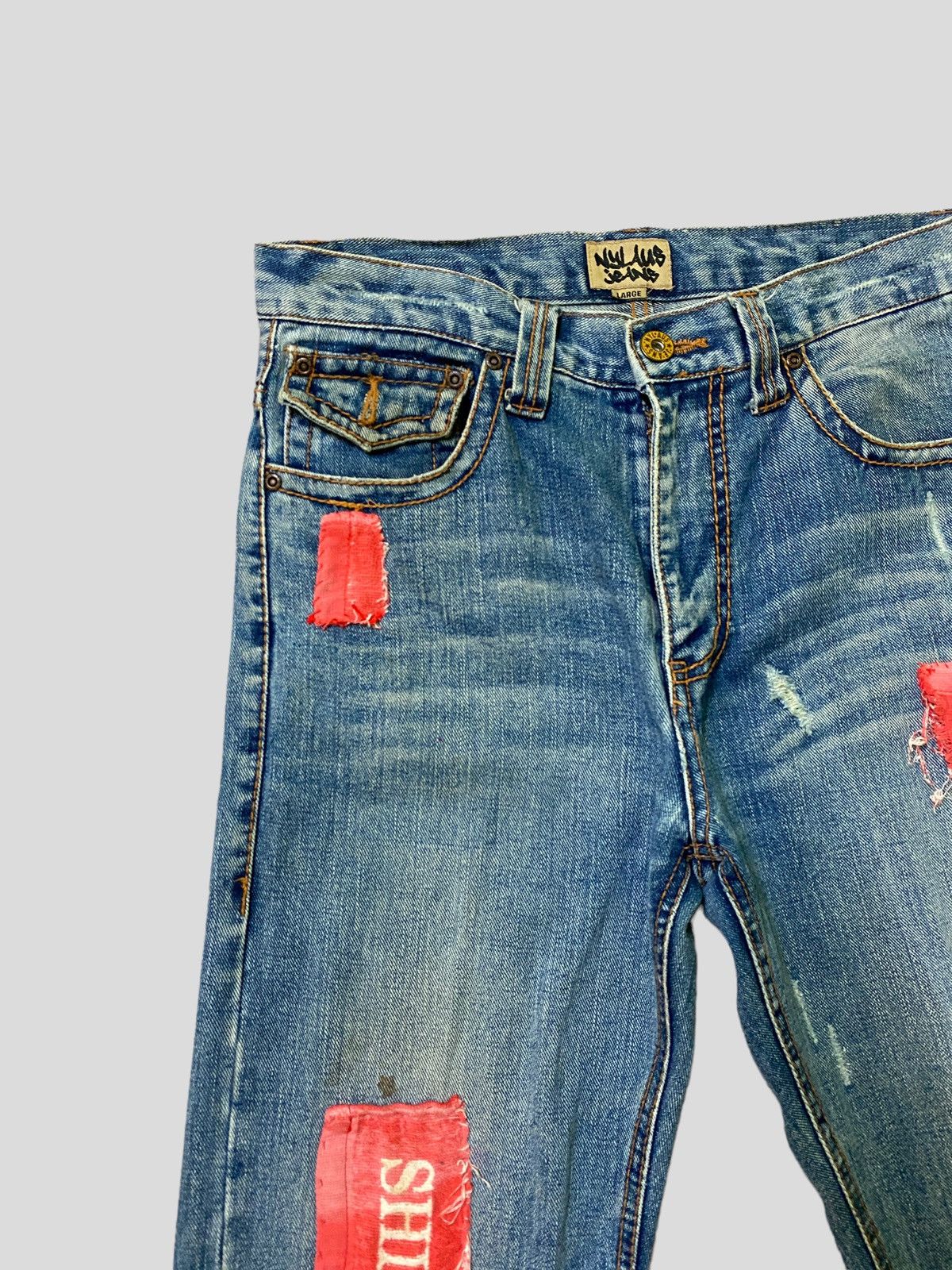 Hysteric Glamour Flared Vintage NYLAUS JEANS PATCHES Boot Cut Denim Size US 30 / EU 46 - 6 Thumbnail