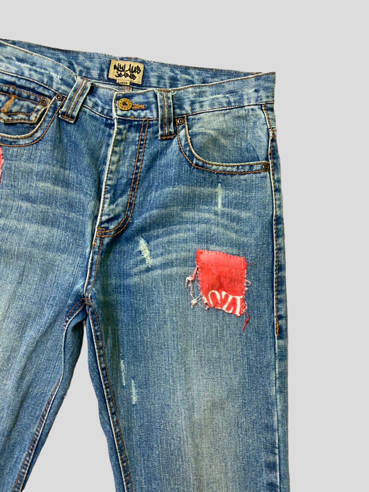 Hysteric Glamour Flared Vintage NYLAUS JEANS PATCHES Boot Cut Denim Size US 30 / EU 46 - 10 Thumbnail