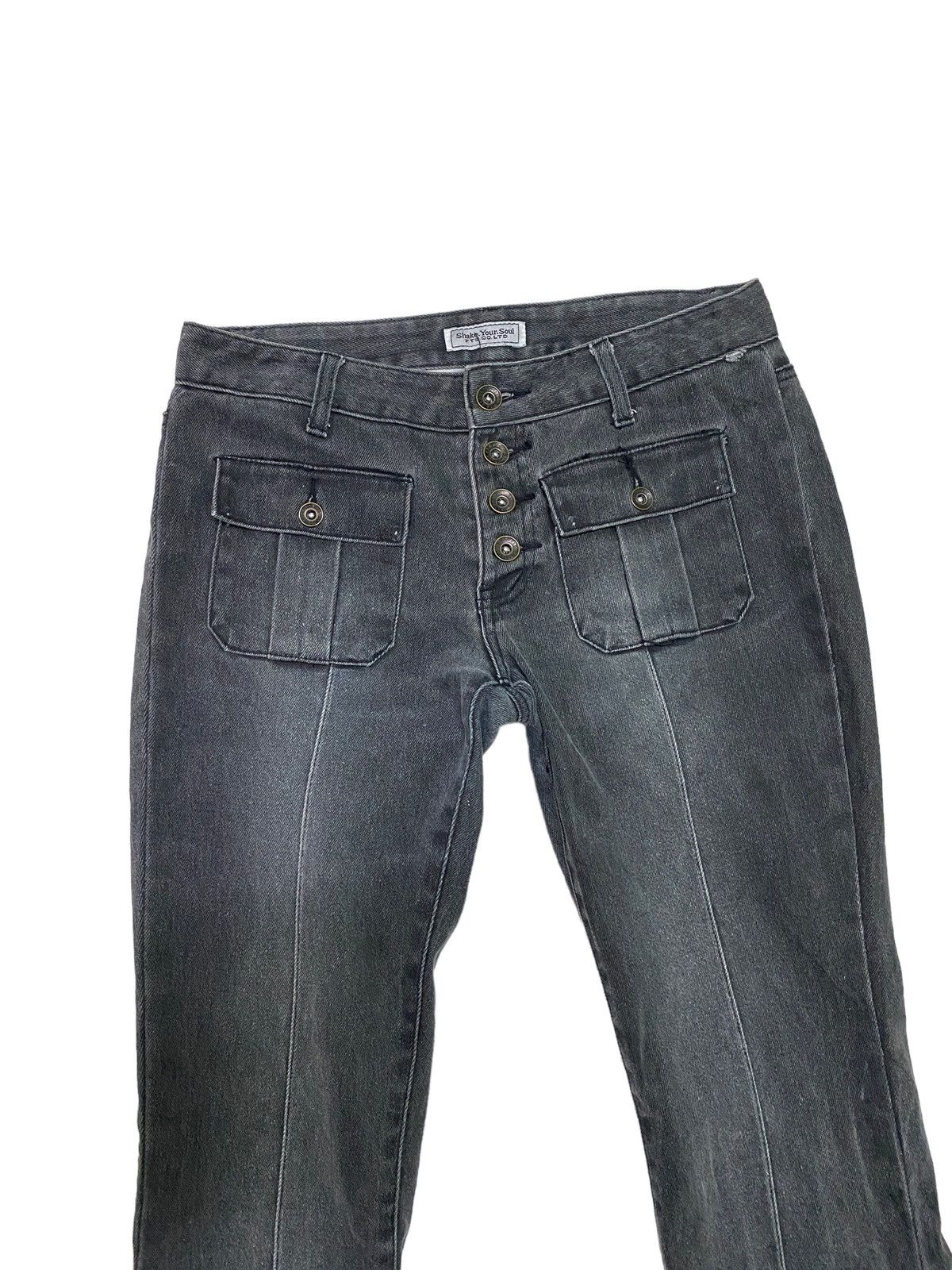 If Six Was Nine Flared Shake Your Soul Bush Pant Low Rise Denim S46k Size US 27 - 6 Thumbnail