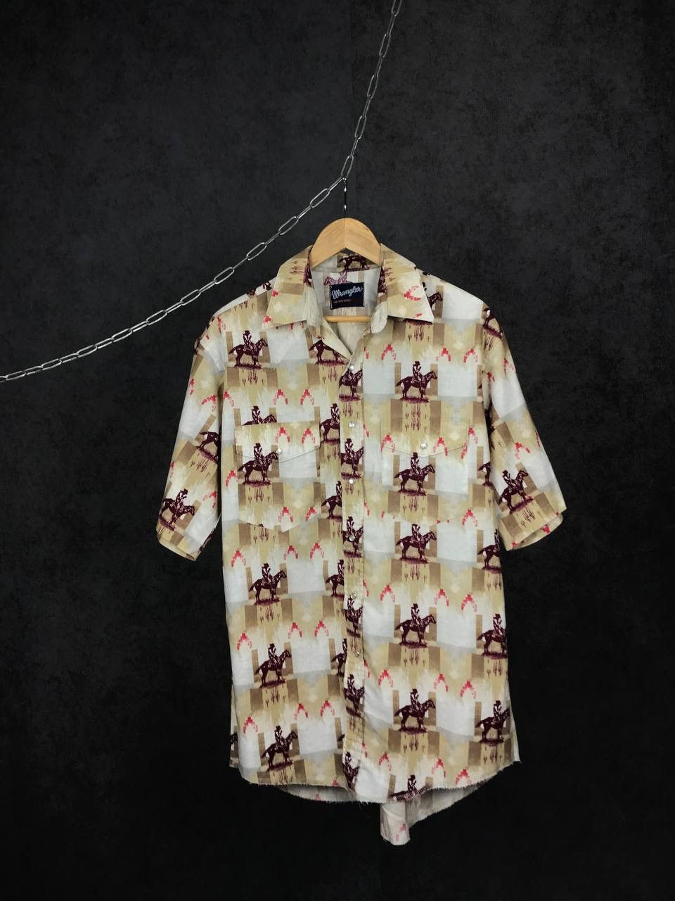 Vintage Wrangler crazy American vintage western overprinted shirt Size US XL / EU 56 / 4 - 1 Thumbnail