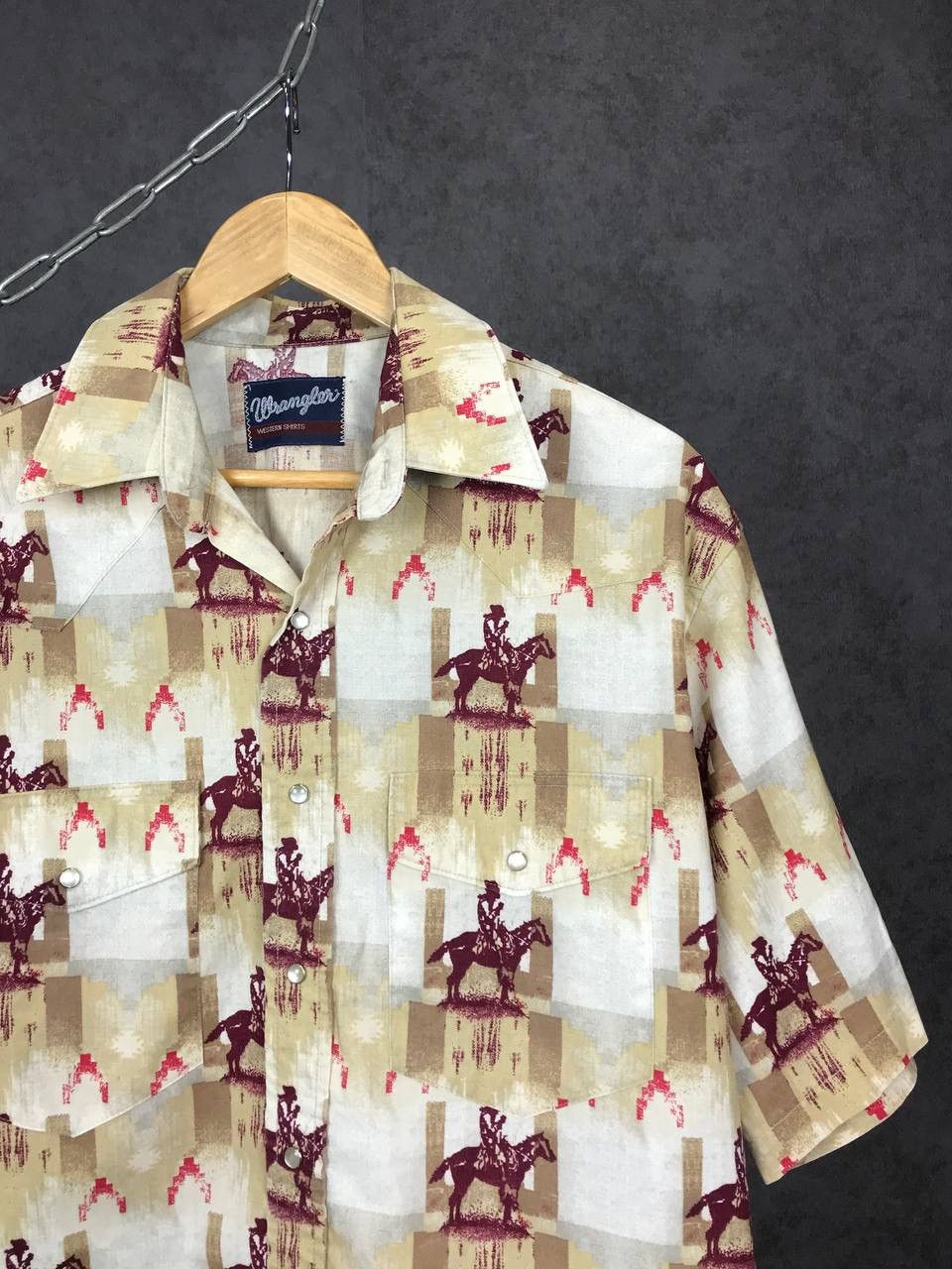 Vintage Wrangler crazy American vintage western overprinted shirt Size US XL / EU 56 / 4 - 2 Thumbnail