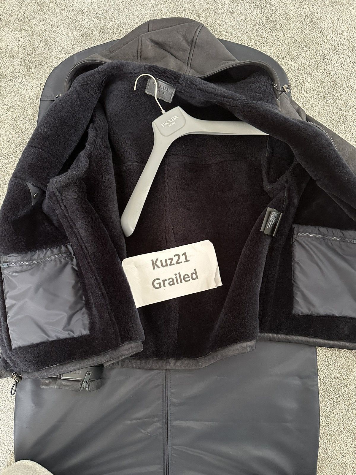 Prada Prada Hooded Leather Jacket Sheepskin Size US L / EU 52-54 / 3 - 7 Thumbnail