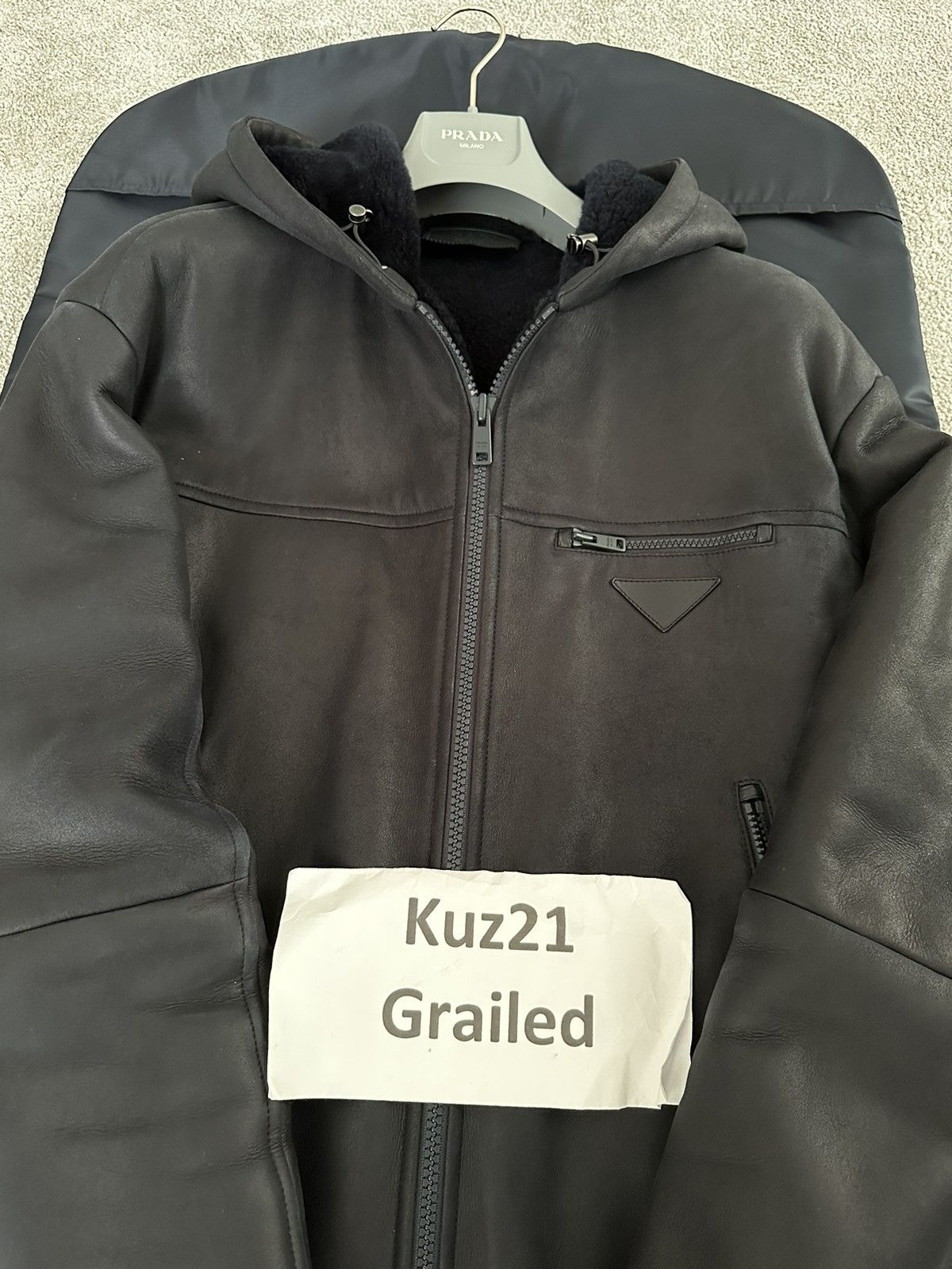 Prada Prada Hooded Leather Jacket Sheepskin Size US L / EU 52-54 / 3 - 2 Thumbnail