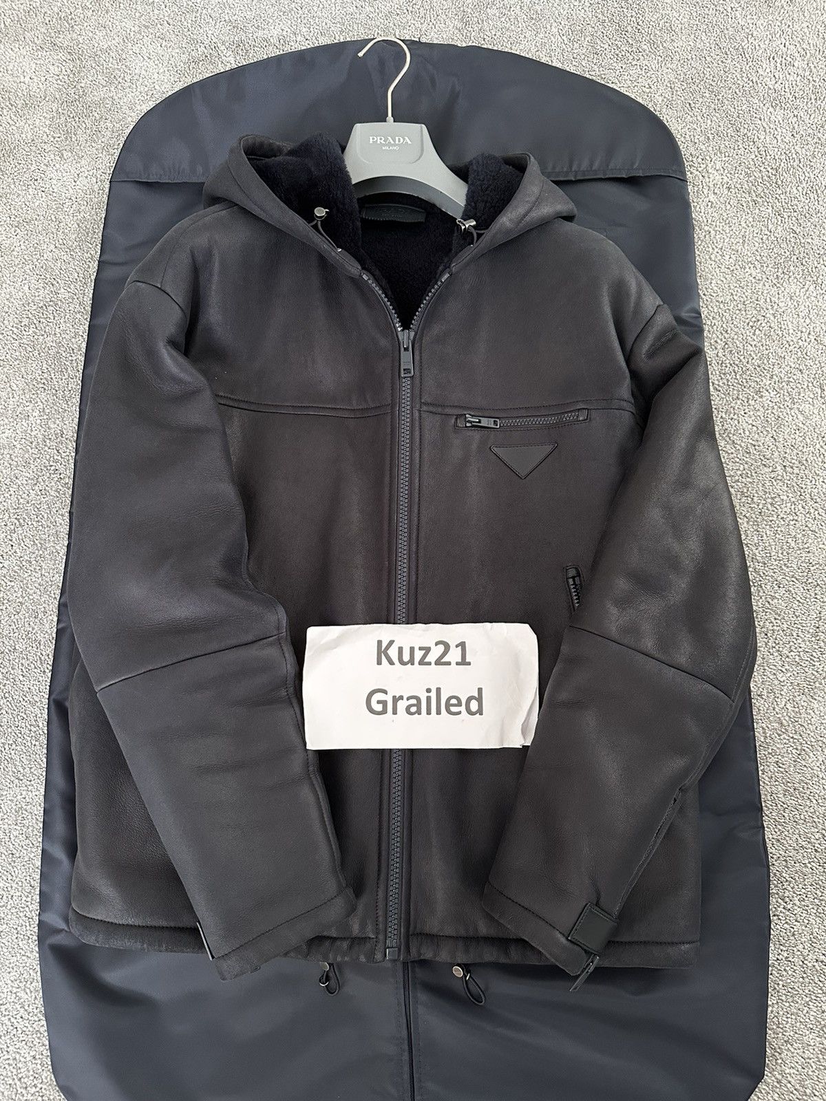 Prada Prada Hooded Leather Jacket Sheepskin Size US L / EU 52-54 / 3 - 1 Thumbnail