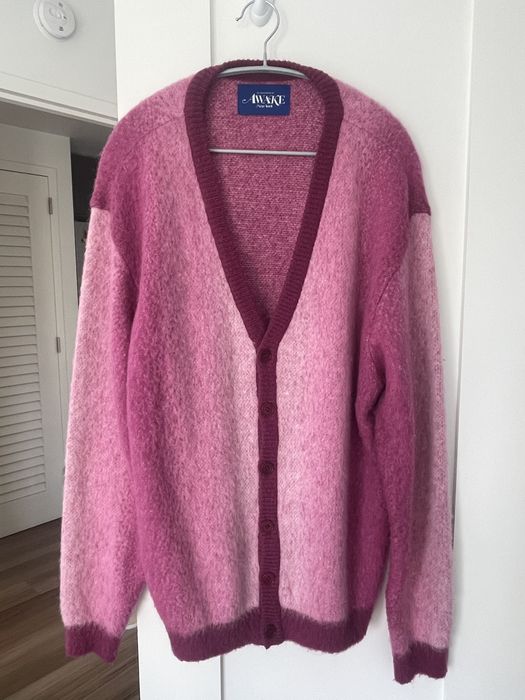 Awake Awake NY Mohair Ombre Stripe Cardigan Pink | Grailed