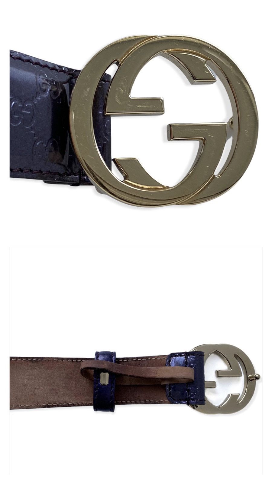 Gucci GUCCI VERNIS BELT GUCCISSIMA SUPREME Gg SIGNATURE GOLD BUCK Size 30 - 2 Thumbnail