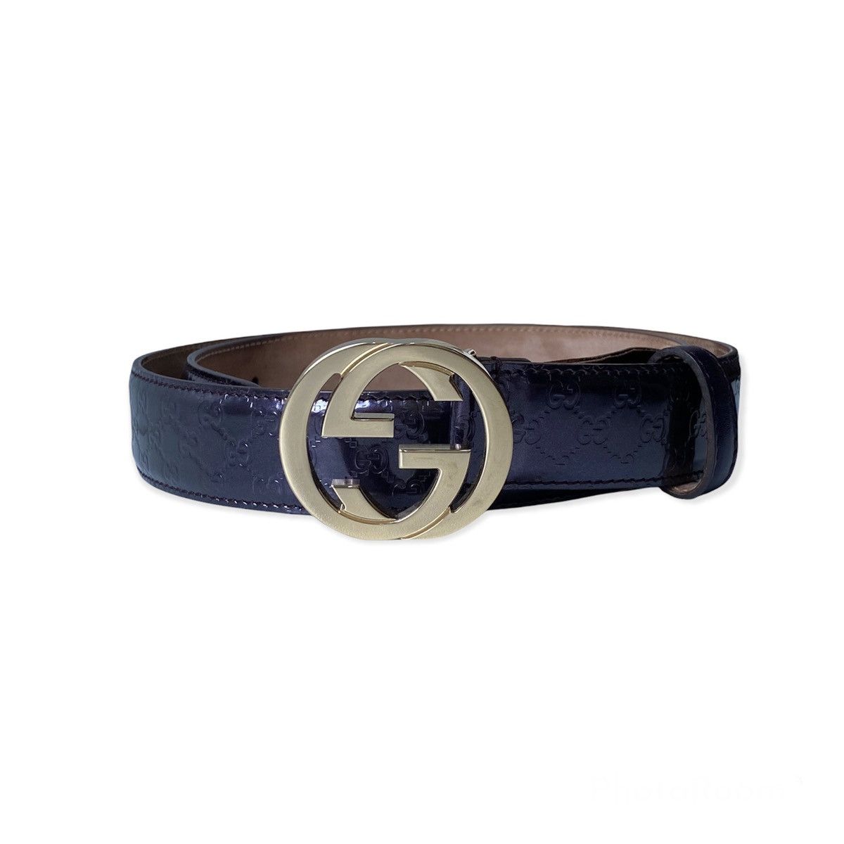 Gucci GUCCI VERNIS BELT GUCCISSIMA SUPREME Gg SIGNATURE GOLD BUCK Size 30 - 1 Thumbnail