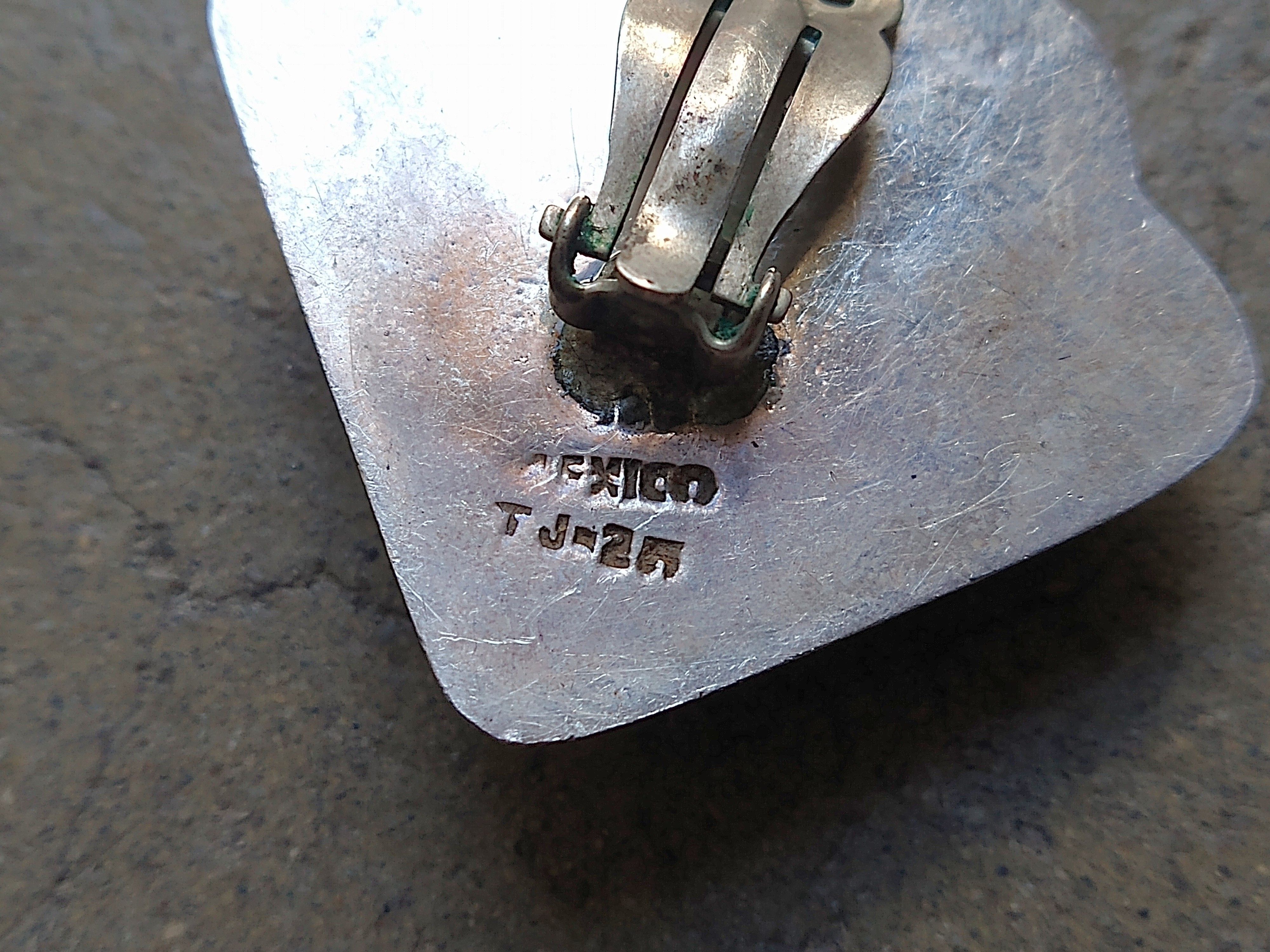 Jewelry Vintage Sterling Silver Earrings Taxco Mexico Modern Clip On Size ONE SIZE - 7 Thumbnail
