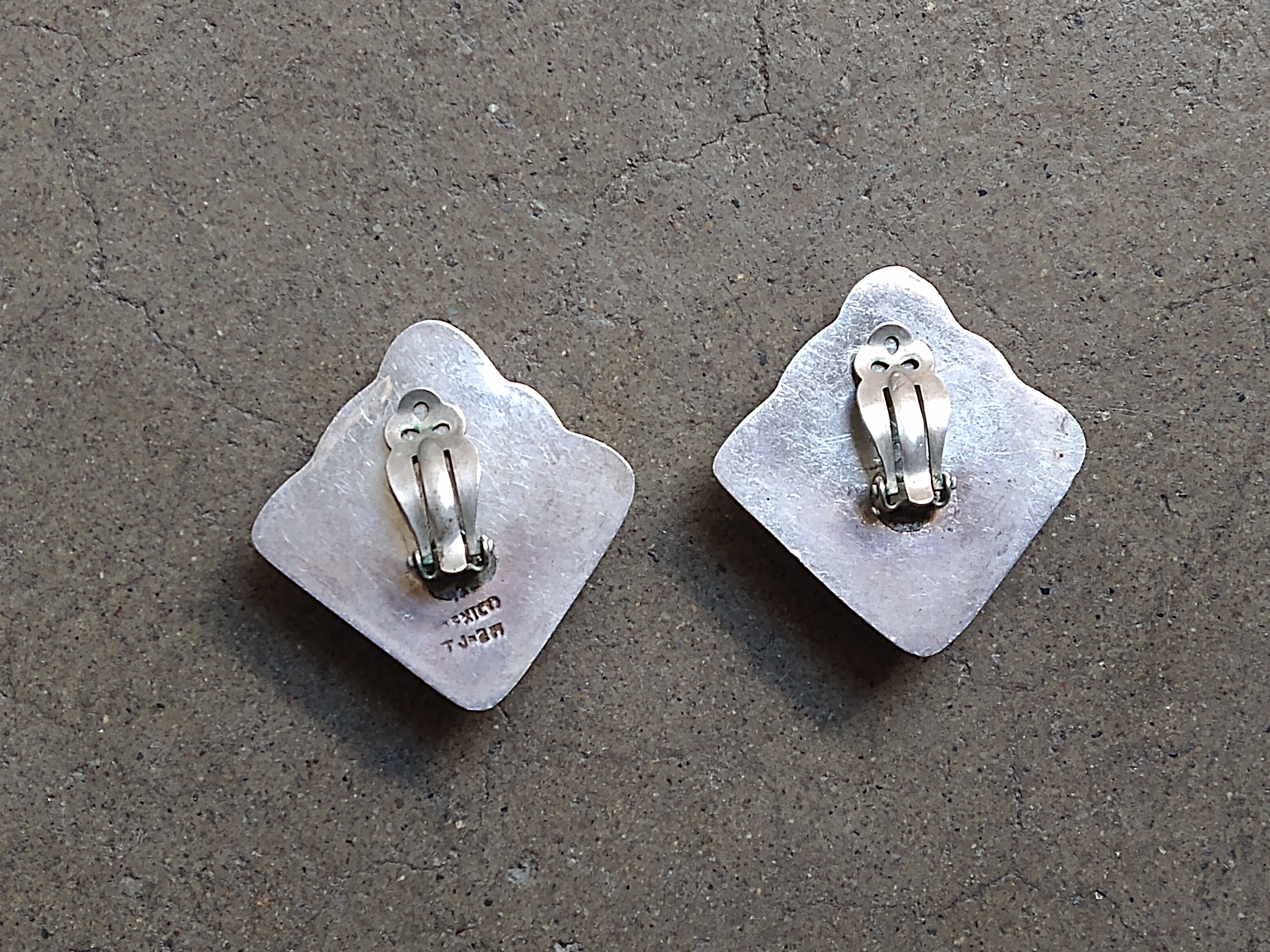 Jewelry Vintage Sterling Silver Earrings Taxco Mexico Modern Clip On Size ONE SIZE - 5 Thumbnail