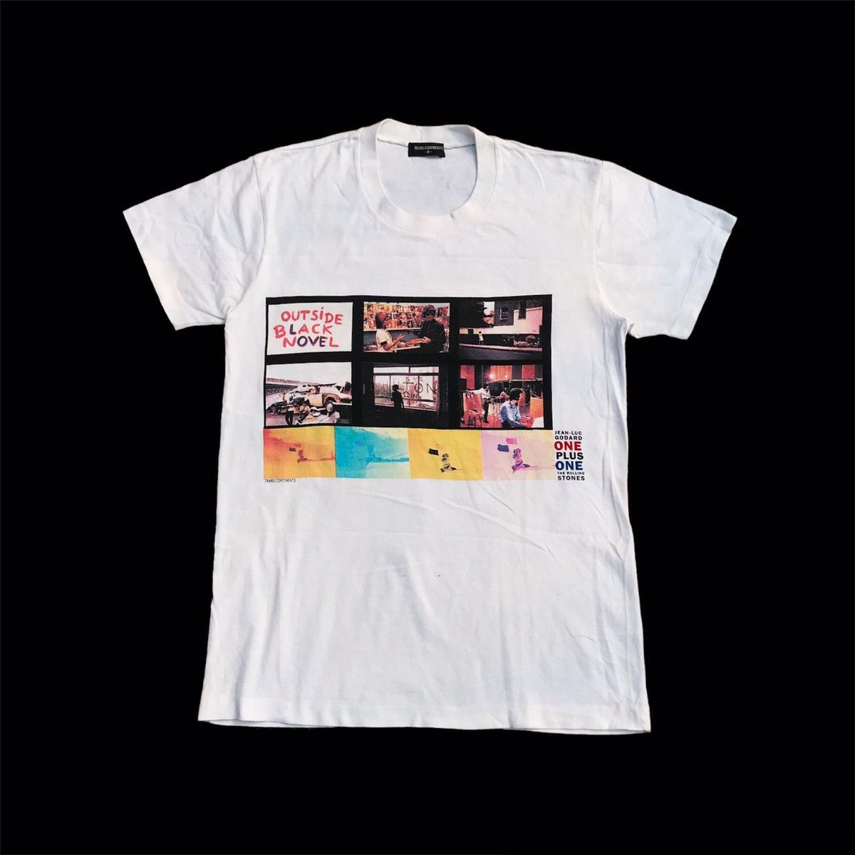 image of Band Tees x Movie Vintage The Rolling Stones Jean Luc Godard One Plus One in White (Size Small)
