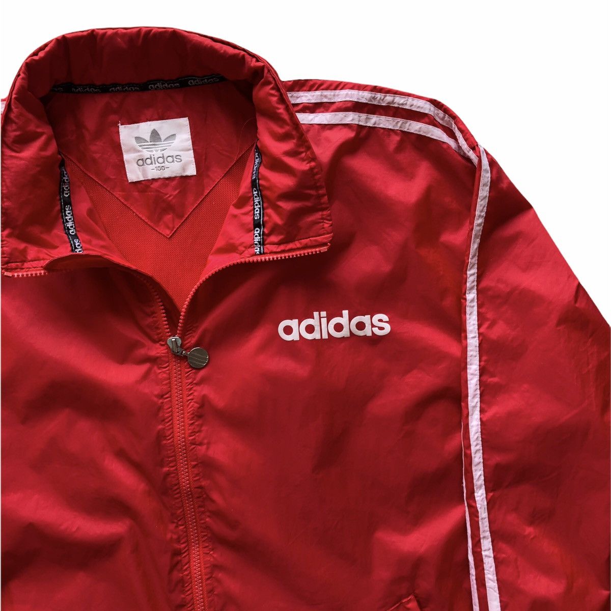 Adidas Vintage Adidas Treefoil Windbreaker Hoodie Oversize Size US XXL / EU 58 / 5 - 3 Thumbnail