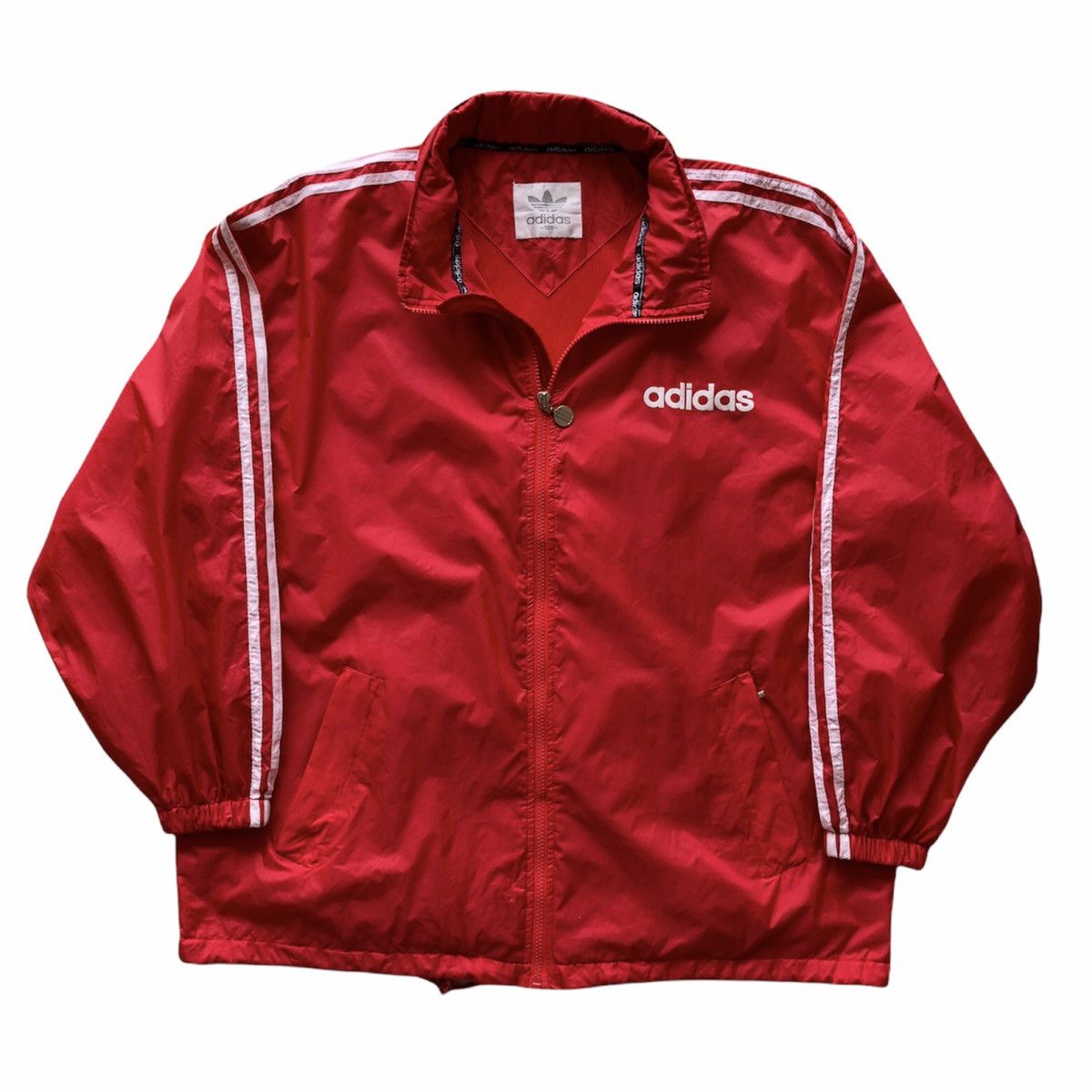 Adidas Vintage Adidas Treefoil Windbreaker Hoodie Oversize Size US XXL / EU 58 / 5 - 1 Thumbnail