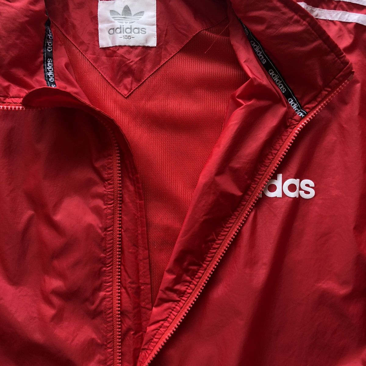 Adidas Vintage Adidas Treefoil Windbreaker Hoodie Oversize Size US XXL / EU 58 / 5 - 9 Thumbnail