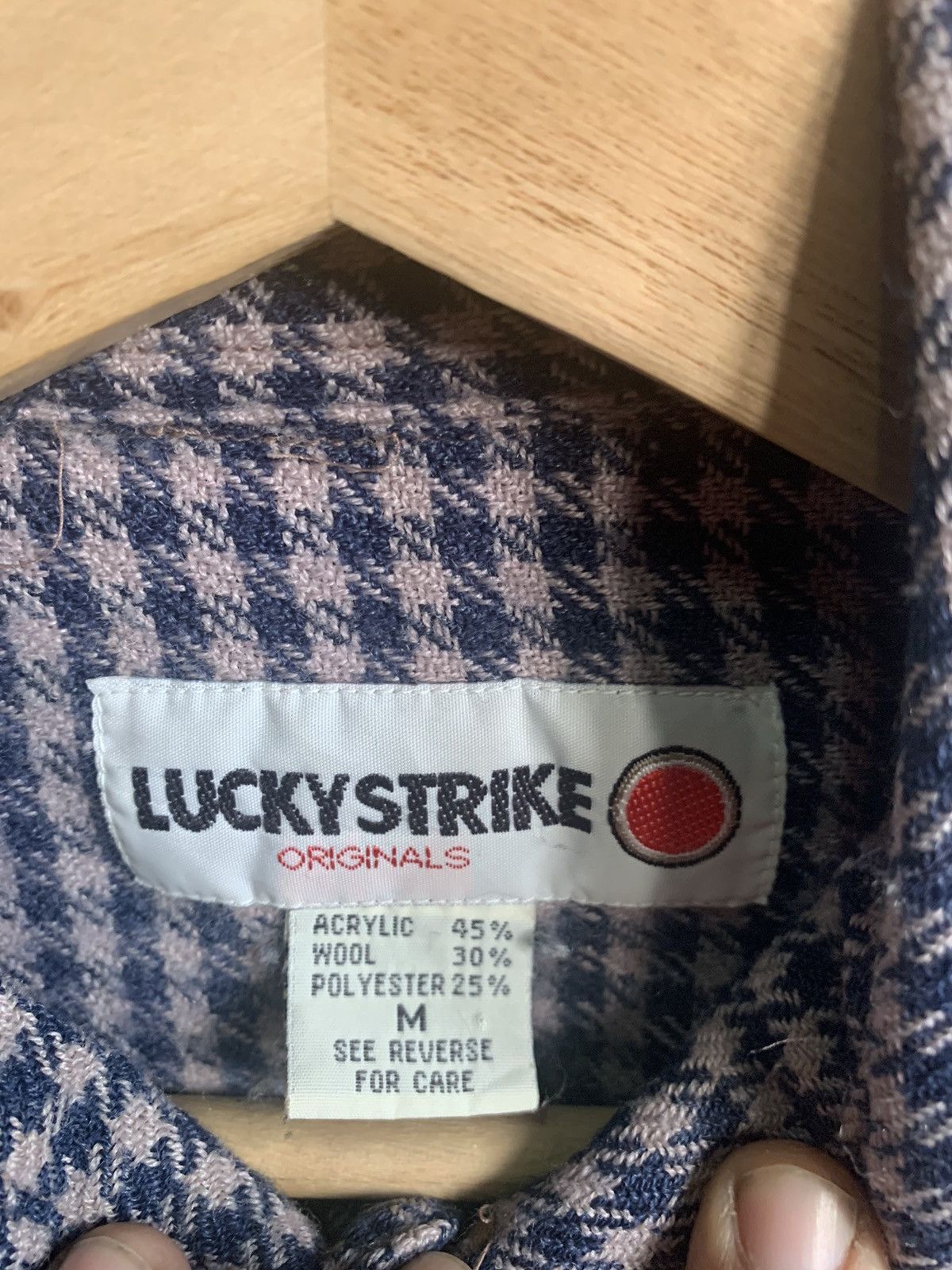 Flannel × Japanese Brand × Vintage Vintage LUCKY STRIKE FLANNEL Shirt Long sleeve Size US M / EU 48-50 / 2 - 2 Thumbnail