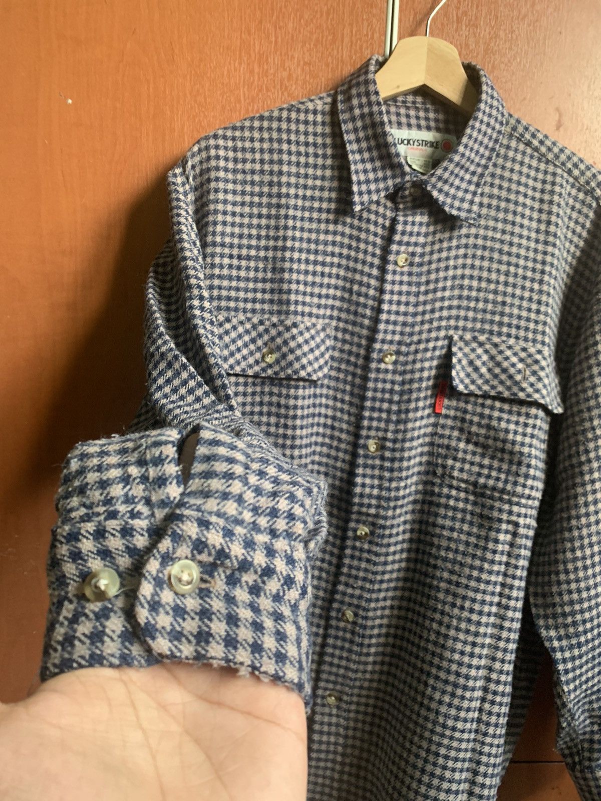 Flannel × Japanese Brand × Vintage Vintage LUCKY STRIKE FLANNEL Shirt Long sleeve Size US M / EU 48-50 / 2 - 7 Thumbnail