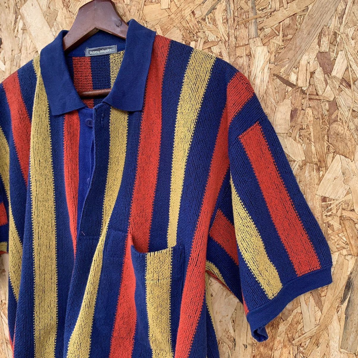 Issey Miyake Rare! Vintage 80s Stripe Issey Miyake Men Polos Knit Shirt Size US M / EU 48-50 / 2 - 6 Thumbnail