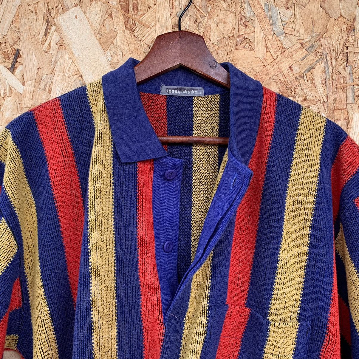 Issey Miyake Rare! Vintage 80s Stripe Issey Miyake Men Polos Knit Shirt Size US M / EU 48-50 / 2 - 5 Thumbnail