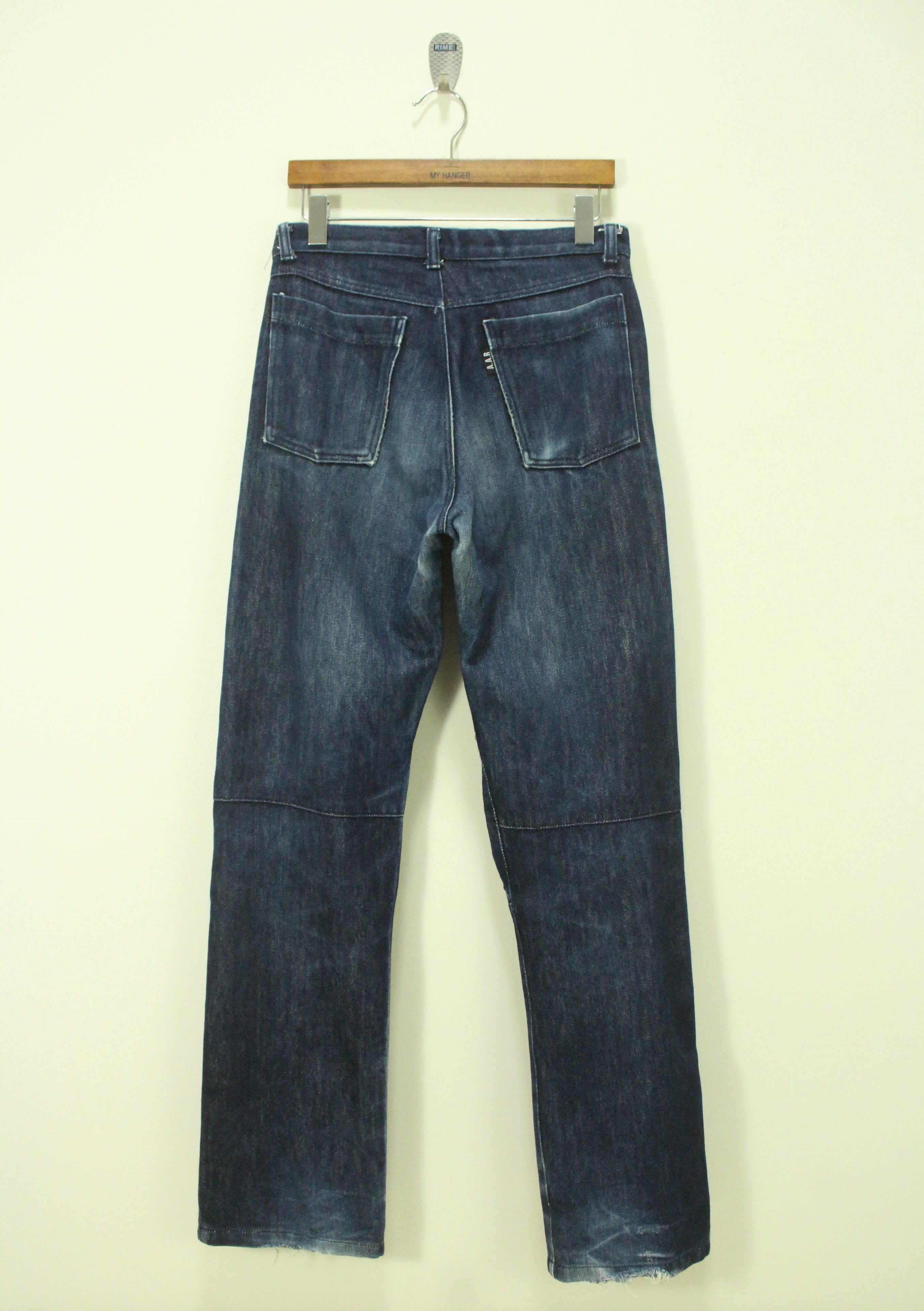 Japanese Brand Rare Yohji Yamamoto A.A.R Denim Dart Knee Distressed Indigo Size US 30 / EU 46 - 3 Thumbnail