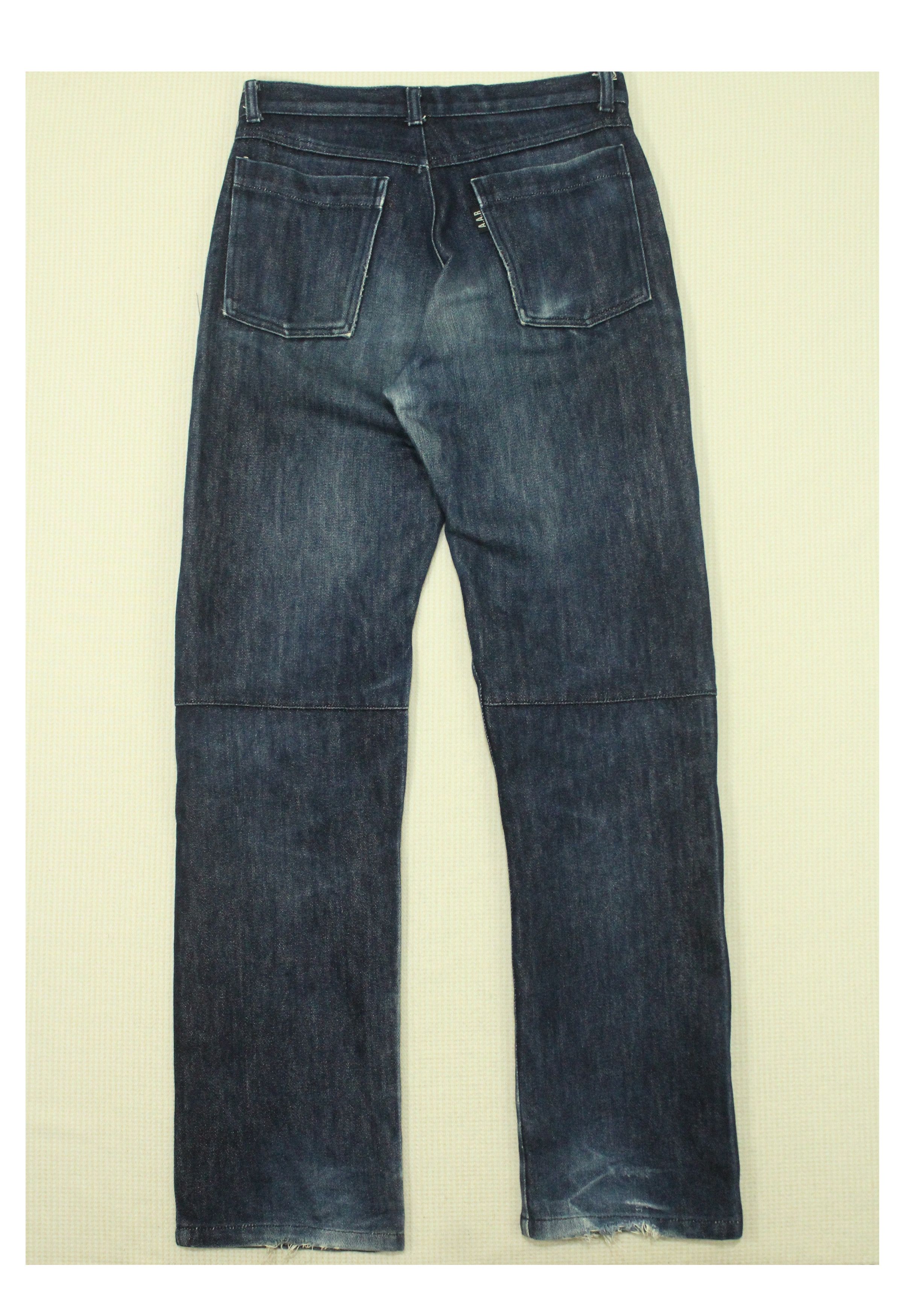 Japanese Brand Rare Yohji Yamamoto A.A.R Denim Dart Knee Distressed Indigo Size US 30 / EU 46 - 10 Thumbnail