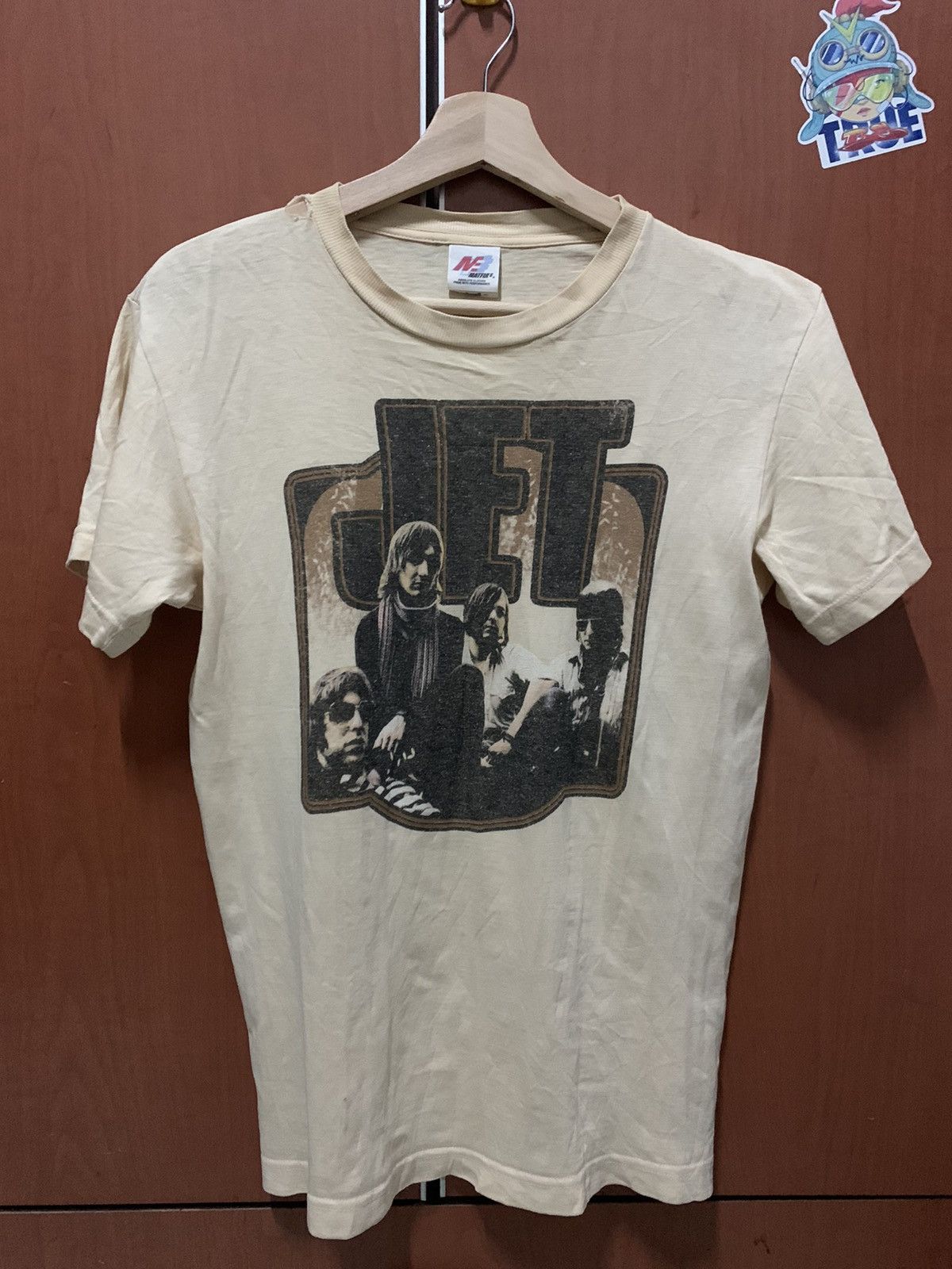 image of Band Tees x Rock Band Vintage Jet Band Tour T-Shirt(Japan Tour) in Cream, Men's (Size Small)