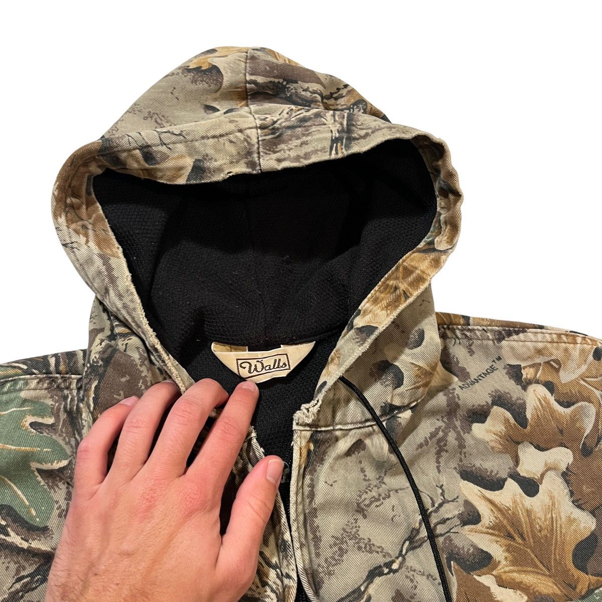 Vintage × Walls Distressed Vintage Walls Camo Advantage Zip Hooded Jacket Size US L / EU 52-54 / 3 - 4 Thumbnail