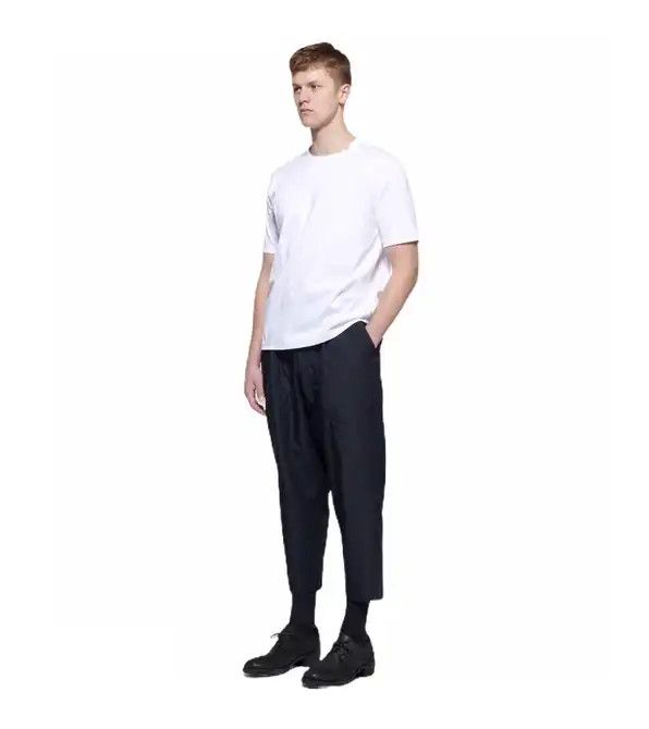 image of Comme Des Garcons Homme x Rei Kawakubo Vintage Ad1991 Cdg Homme Baggy Cropped Linen Cotton Pant (Si