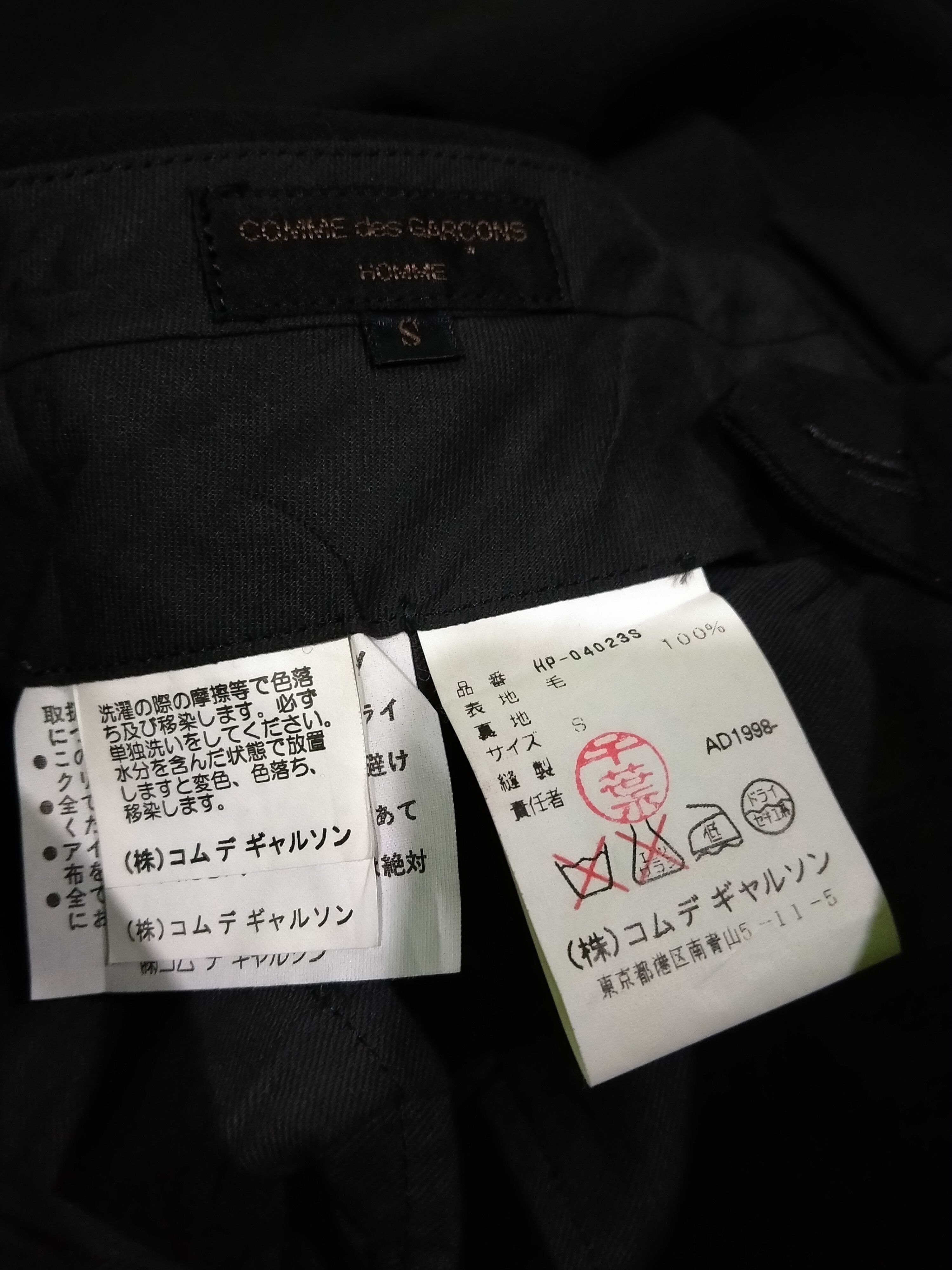 Comme des Garcons Homme Rare Vintage AD1998 CDGH Baggy Wool Laine Black Trouser Pant Size US 30 / EU 46 - 9 Thumbnail