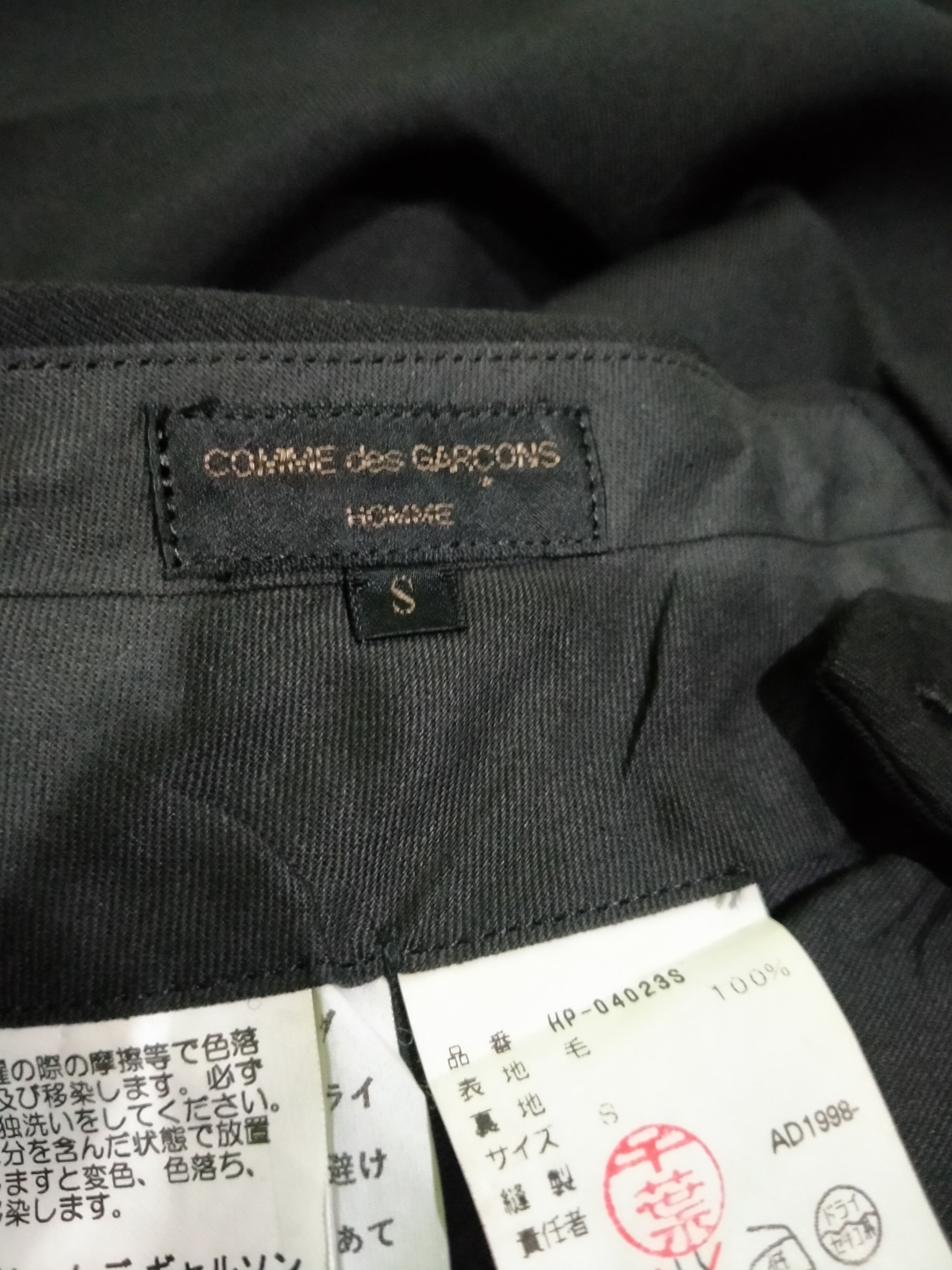 Comme des Garcons Homme Rare Vintage AD1998 CDGH Baggy Wool Laine Black Trouser Pant Size US 30 / EU 46 - 10 Thumbnail