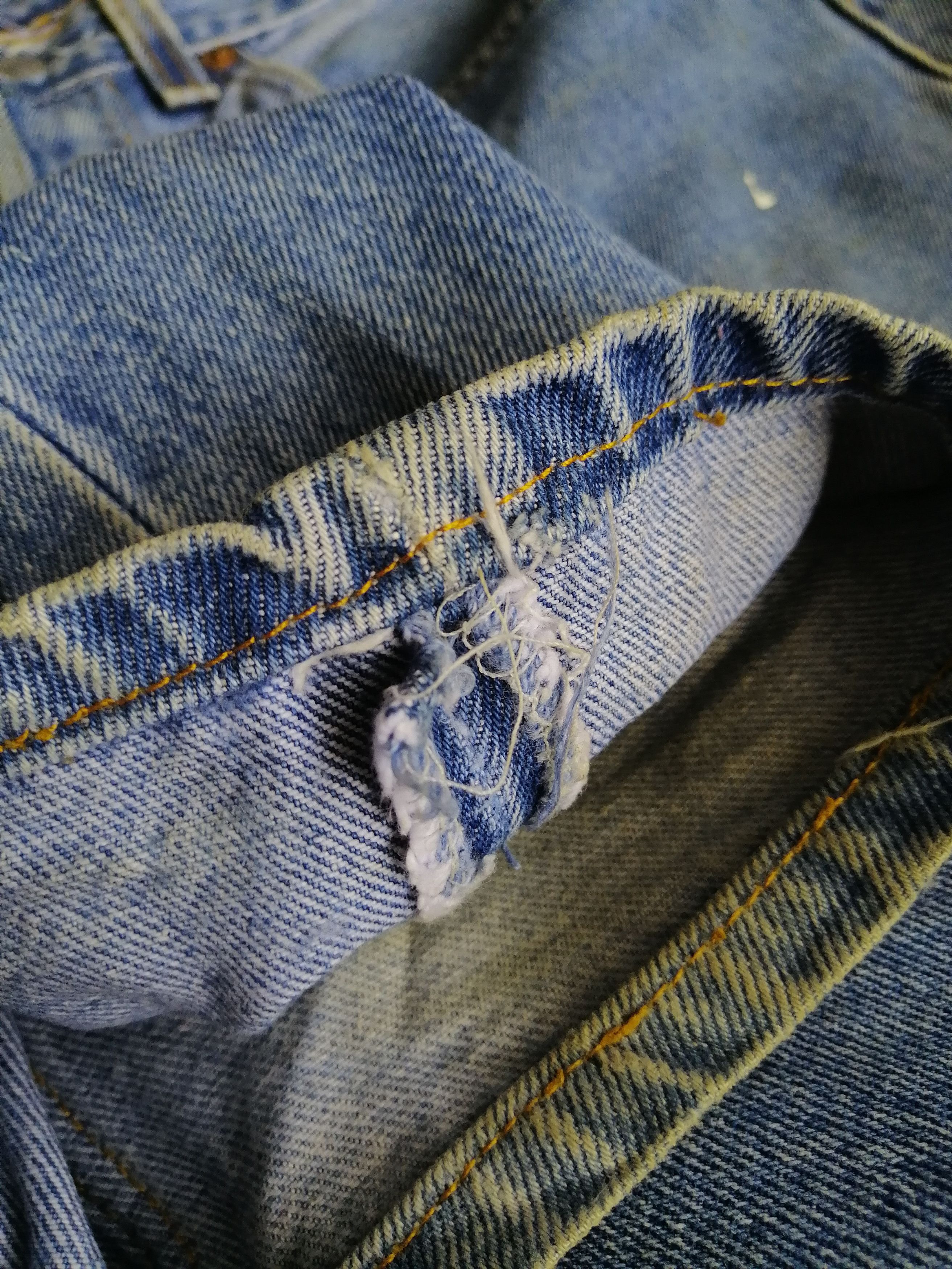 Levi's × Levi's Vintage Clothing 501 Levi's Strauss Fly Button Painted Denim Jeans Size US 30 / EU 46 - 10 Thumbnail